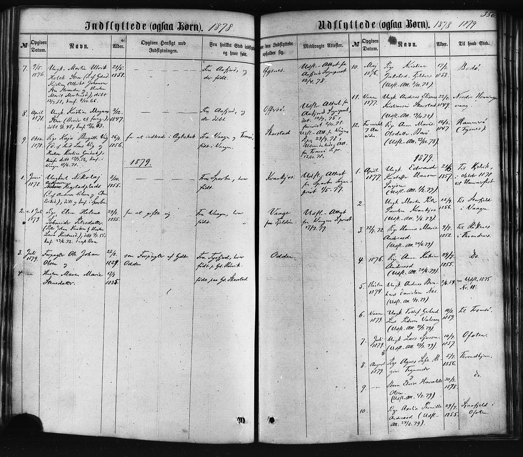 Ministerialprotokoller, klokkerbøker og fødselsregistre - Nordland, AV/SAT-A-1459/872/L1034: Parish register (official) no. 872A09, 1864-1884, p. 356