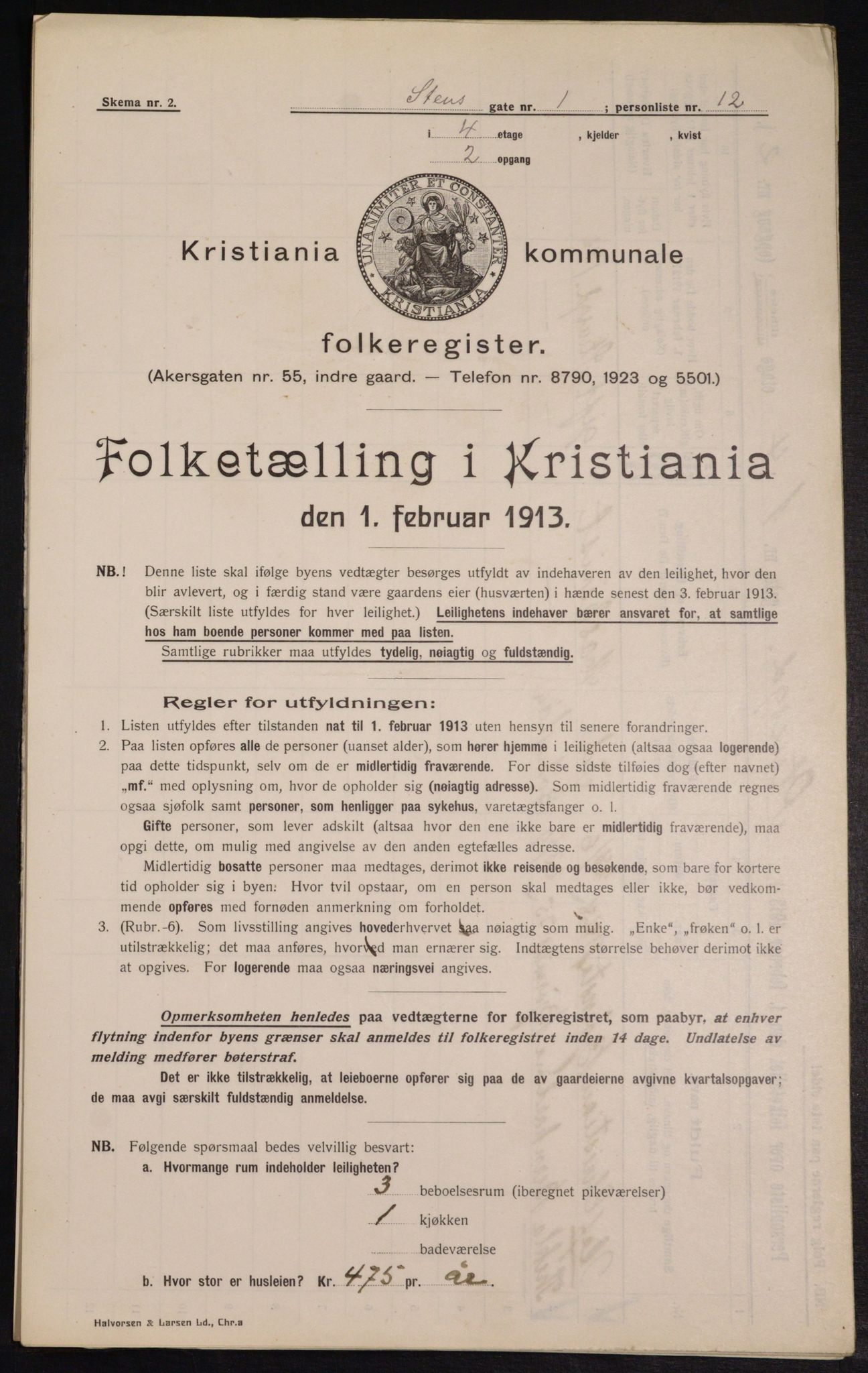 OBA, Municipal Census 1913 for Kristiania, 1913, p. 101844