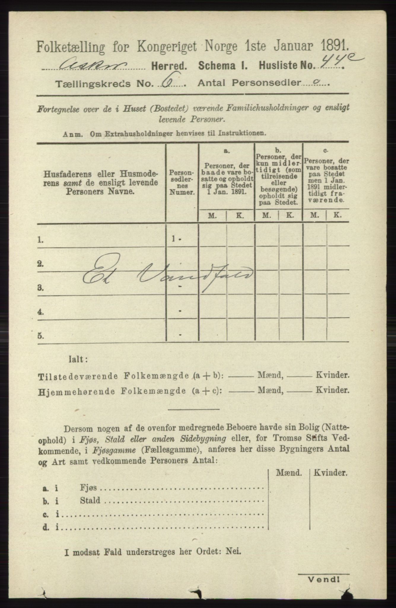 RA, 1891 census for 0220 Asker, 1891, p. 4156