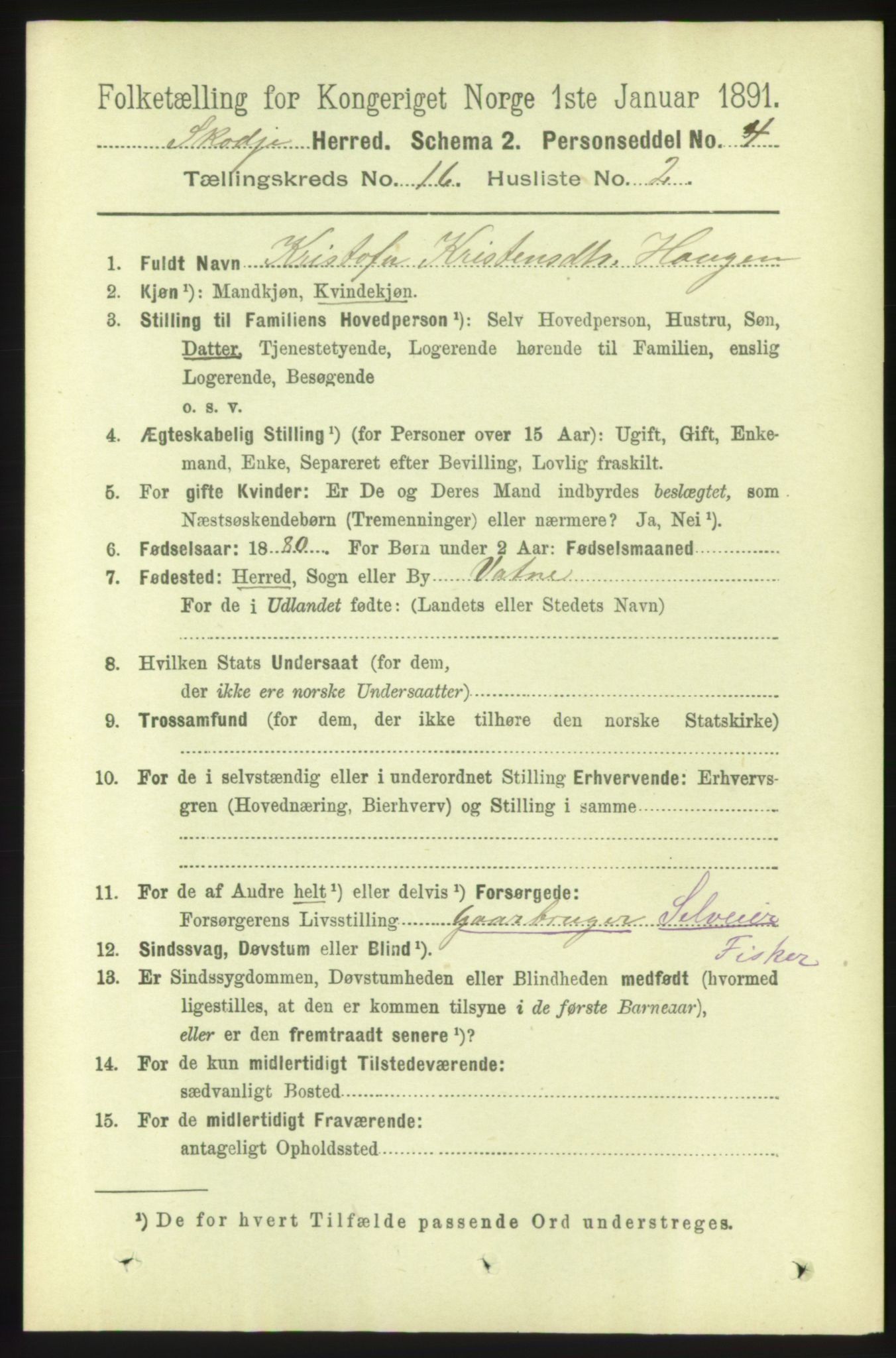 RA, 1891 census for 1529 Skodje, 1891, p. 3359