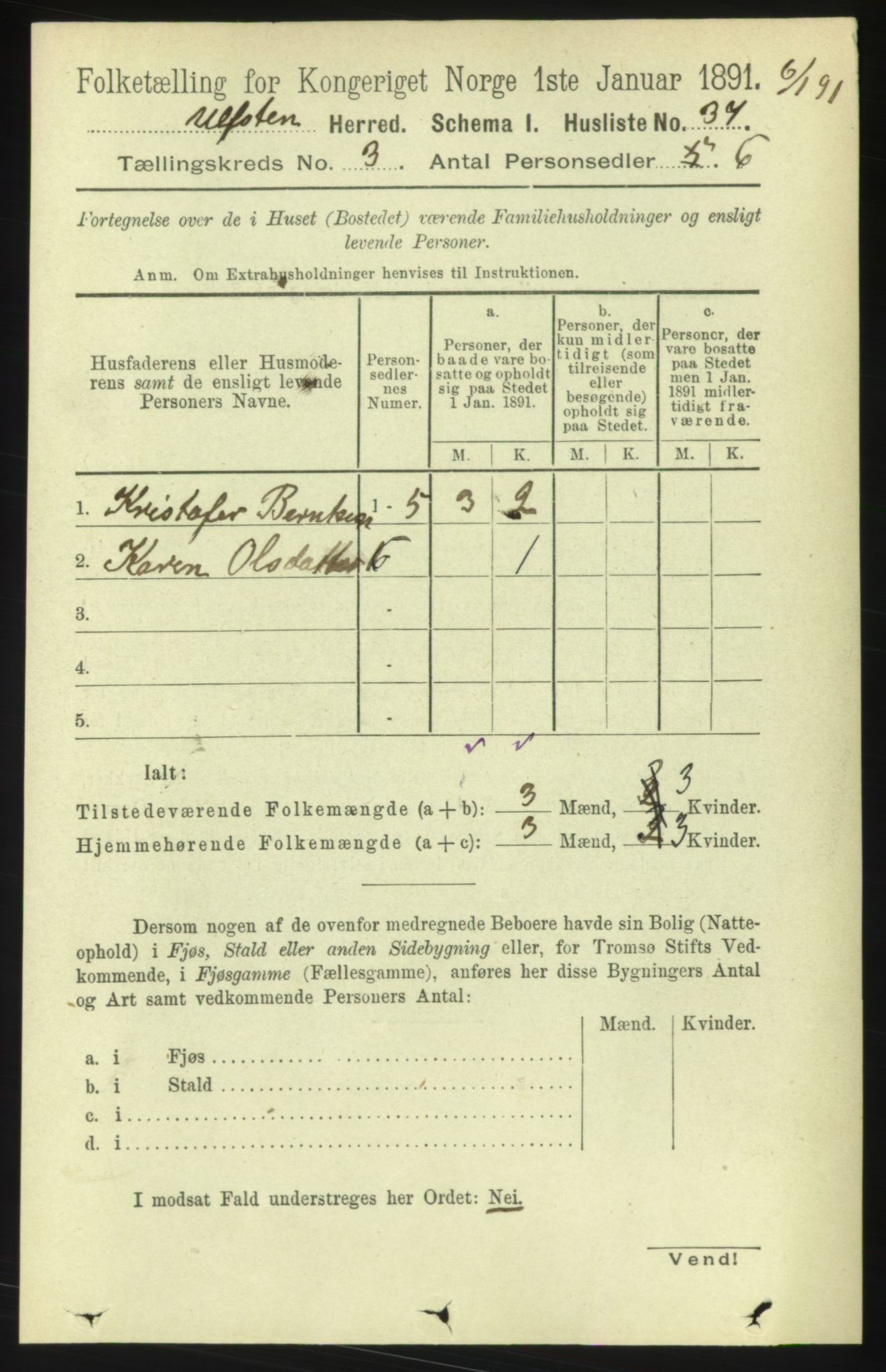 RA, 1891 census for 1516 Ulstein, 1891, p. 765