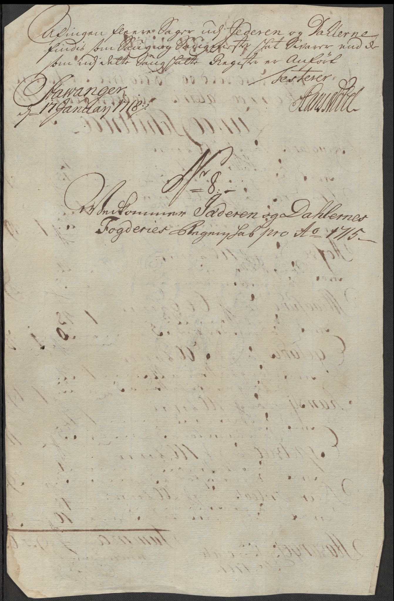 Rentekammeret inntil 1814, Reviderte regnskaper, Fogderegnskap, RA/EA-4092/R46/L2740: Fogderegnskap Jæren og Dalane, 1715-1716, p. 53
