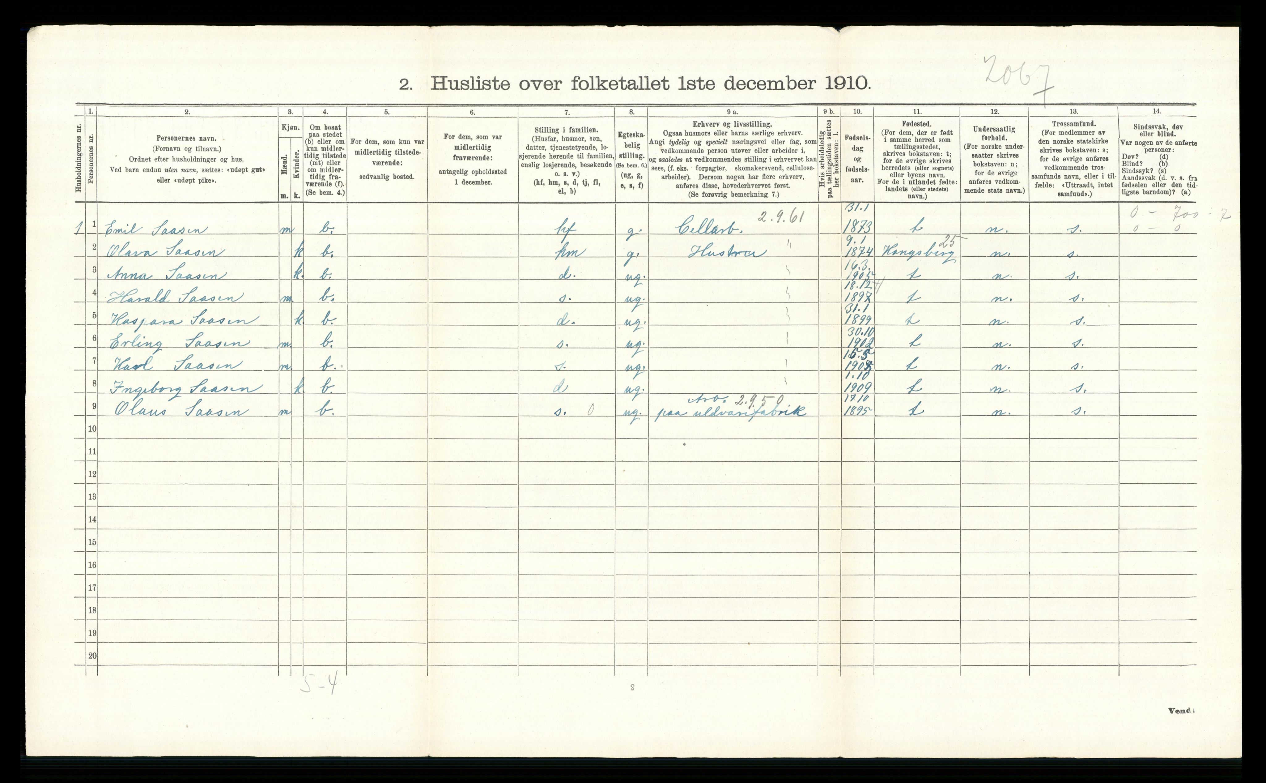 RA, 1910 census for Øvre Eiker, 1910, p. 712