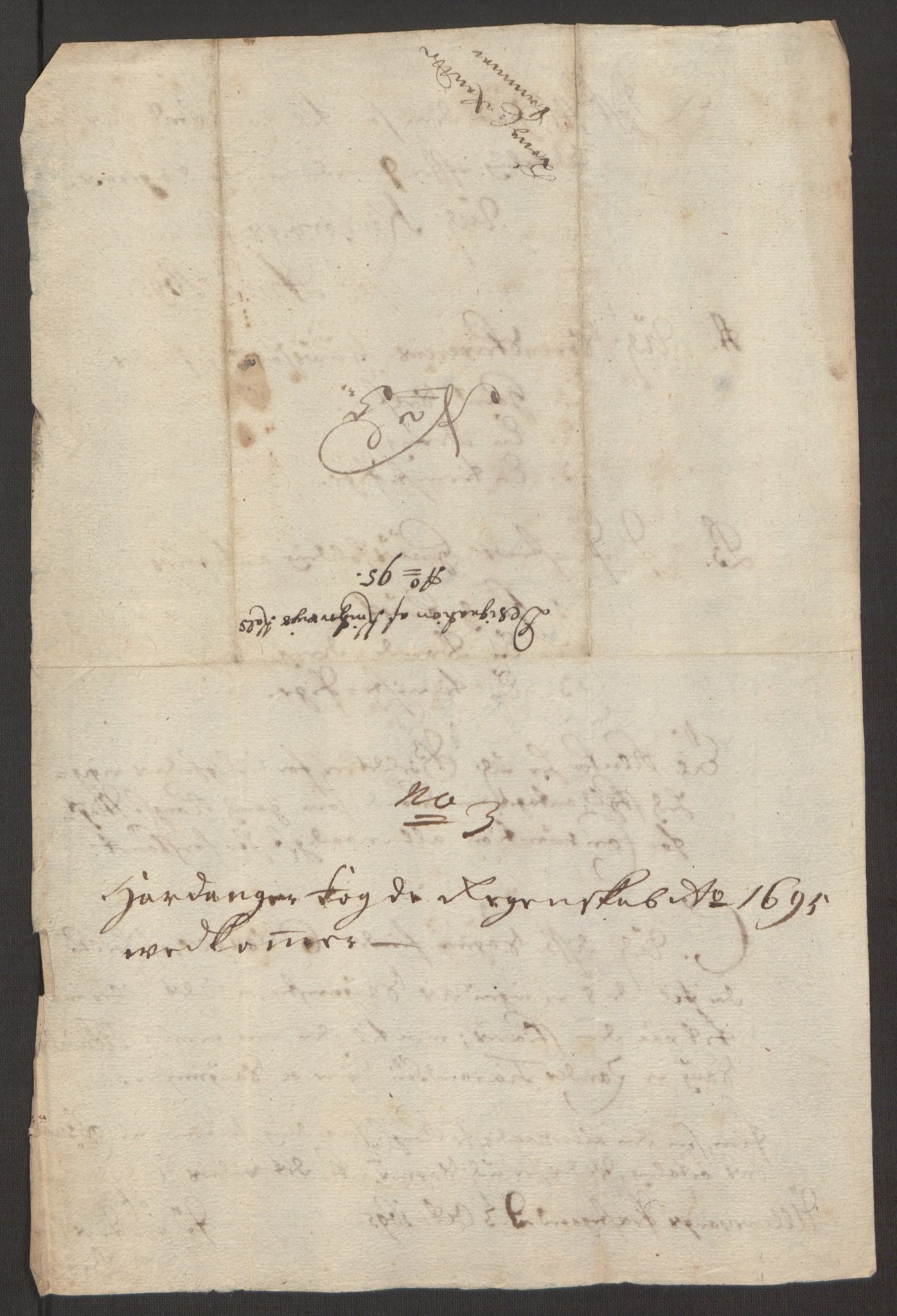 Rentekammeret inntil 1814, Reviderte regnskaper, Fogderegnskap, RA/EA-4092/R48/L2976: Fogderegnskap Sunnhordland og Hardanger, 1695-1696, p. 165