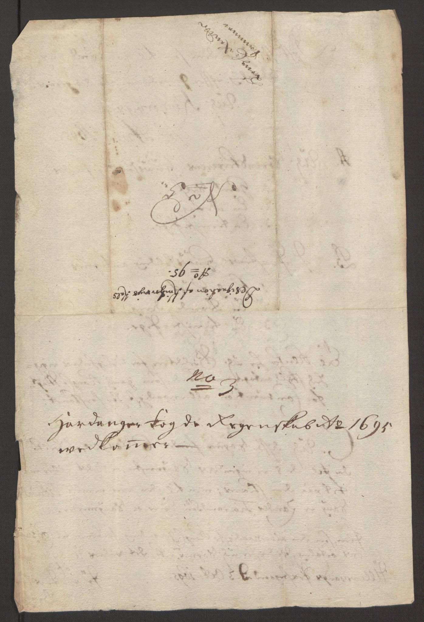 Rentekammeret inntil 1814, Reviderte regnskaper, Fogderegnskap, AV/RA-EA-4092/R48/L2976: Fogderegnskap Sunnhordland og Hardanger, 1695-1696, p. 165