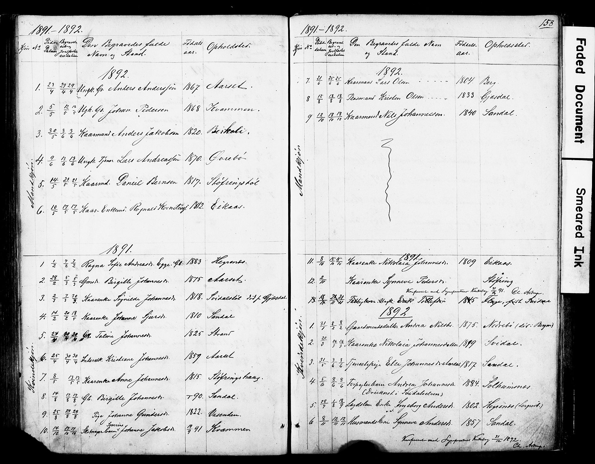 Jølster sokneprestembete, SAB/A-80701/H/Hab/Haba/L0001: Parish register (copy) no. A 1, 1853-1894, p. 158