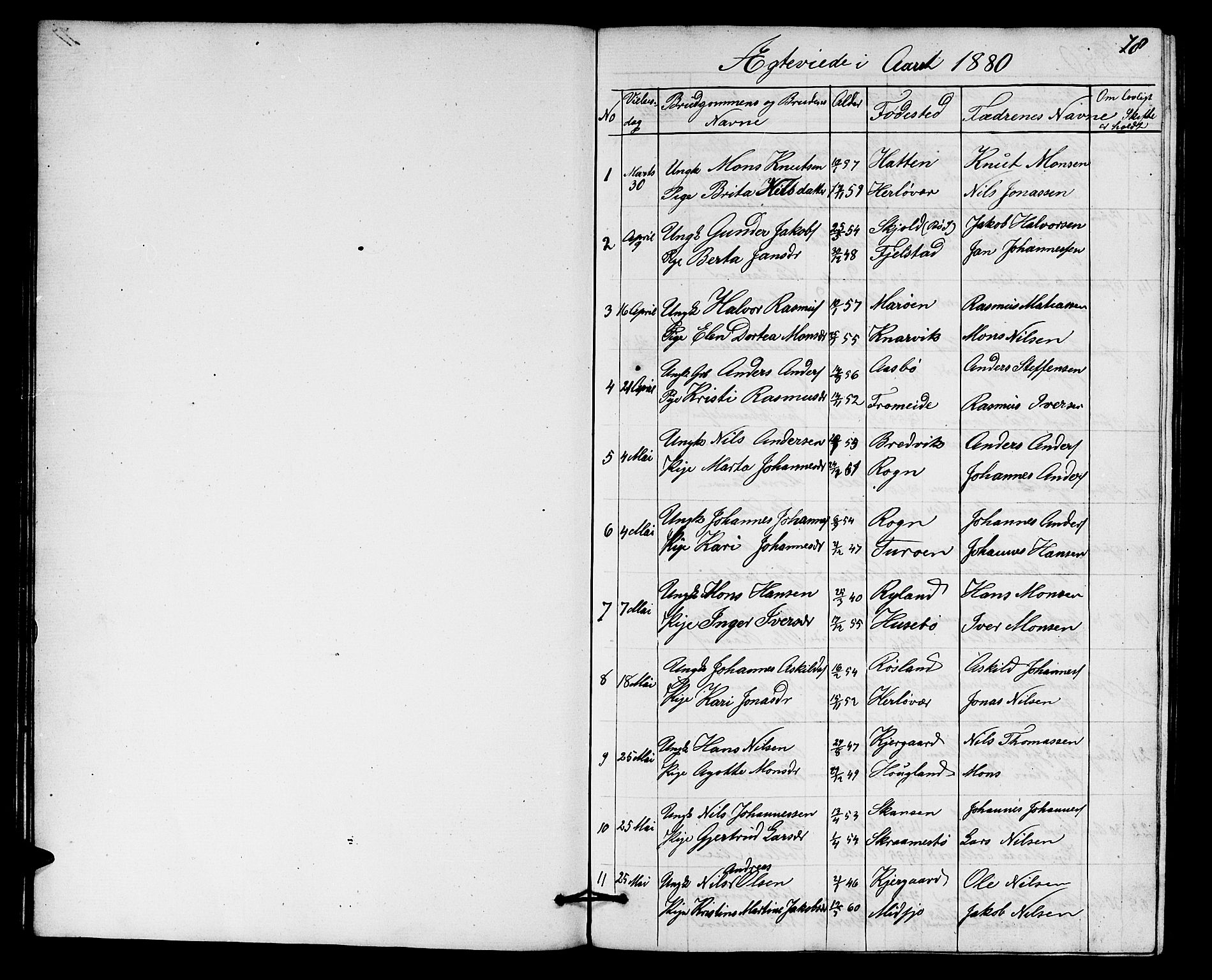 Herdla Sokneprestembete, SAB/A-75701/H/Hab: Parish register (copy) no. A 1, 1859-1880, p. 78