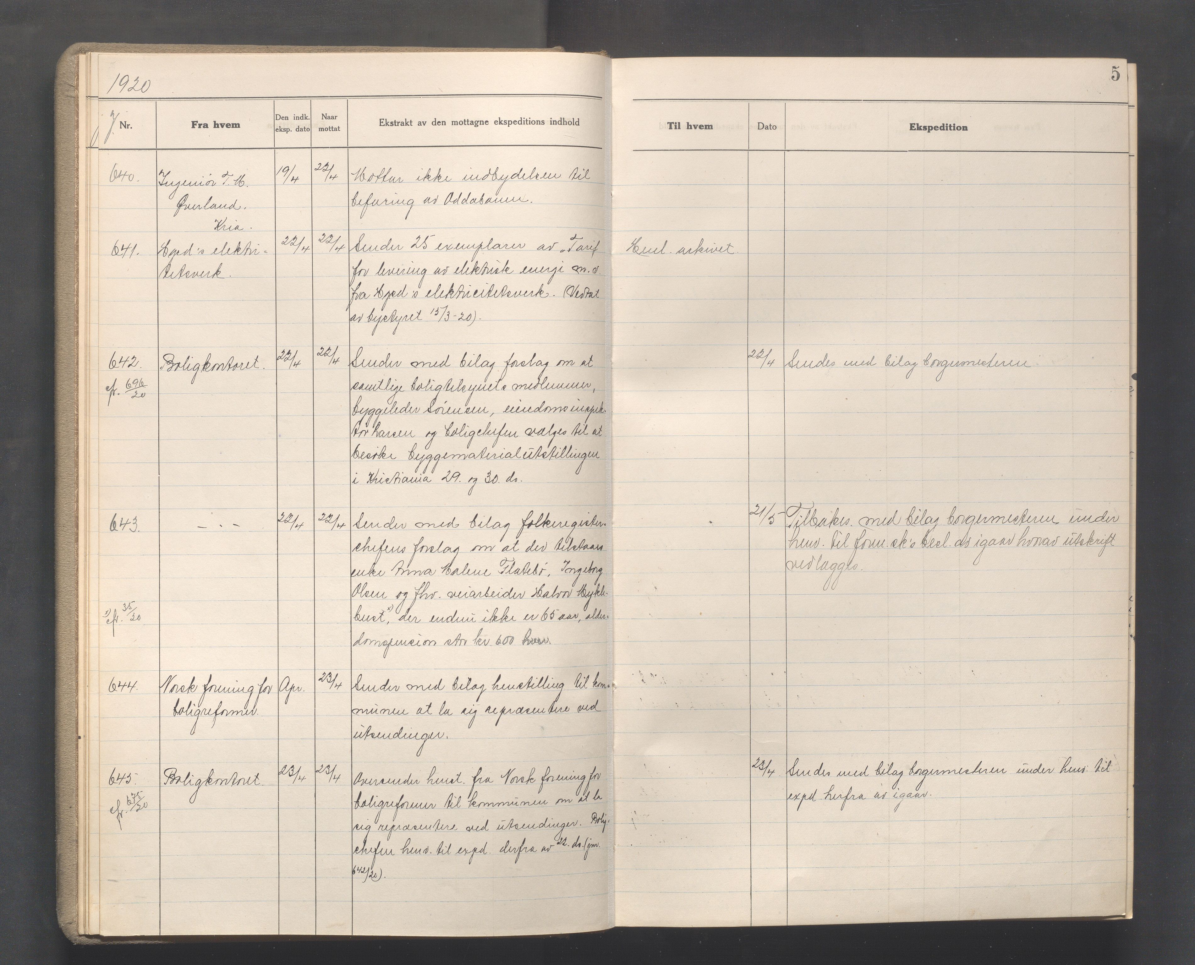 Haugesund kommune - Formannskapet, IKAR/X-0001/C/L0010: Journal, 1920-1921, p. 5