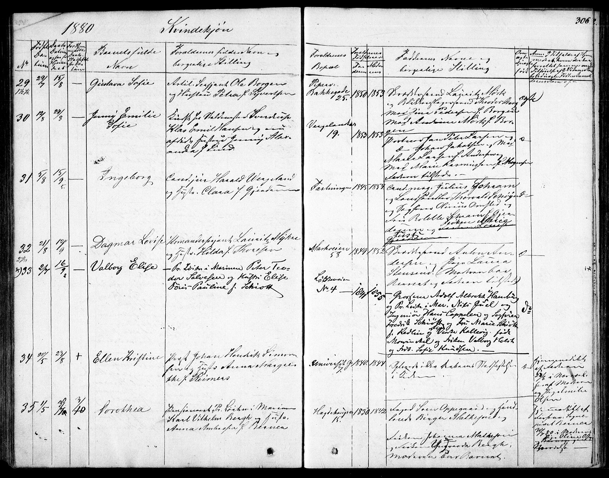 Garnisonsmenigheten Kirkebøker, AV/SAO-A-10846/F/Fa/L0007: Parish register (official) no. 7, 1828-1881, p. 306