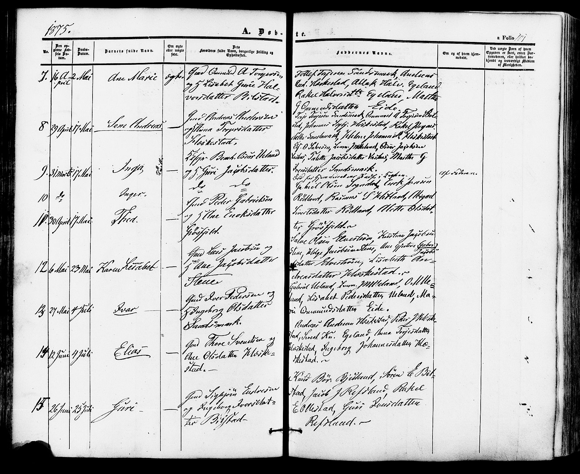 Lund sokneprestkontor, AV/SAST-A-101809/S06/L0010: Parish register (official) no. A 9, 1854-1886, p. 101