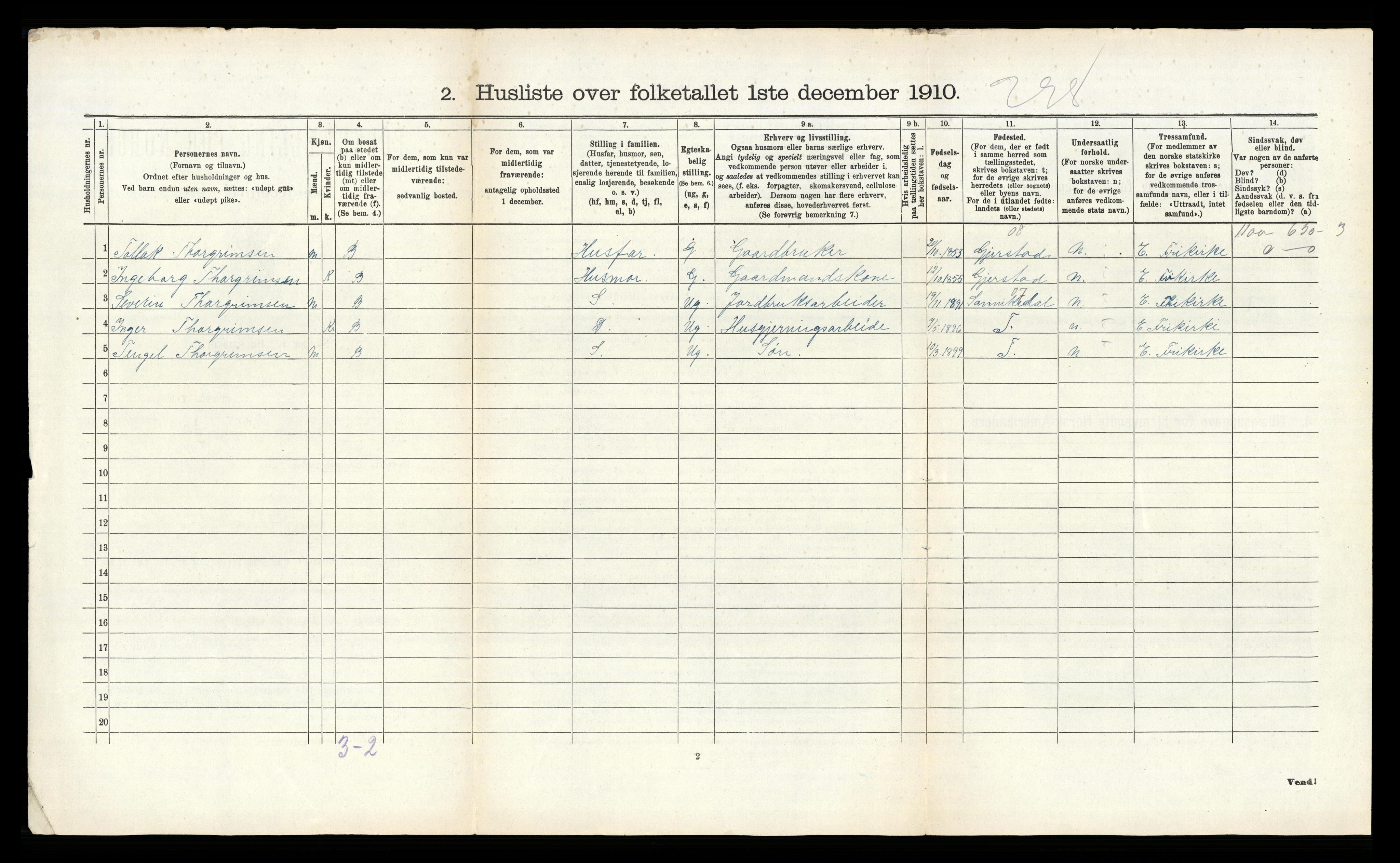 RA, 1910 census for Skåtøy, 1910, p. 168