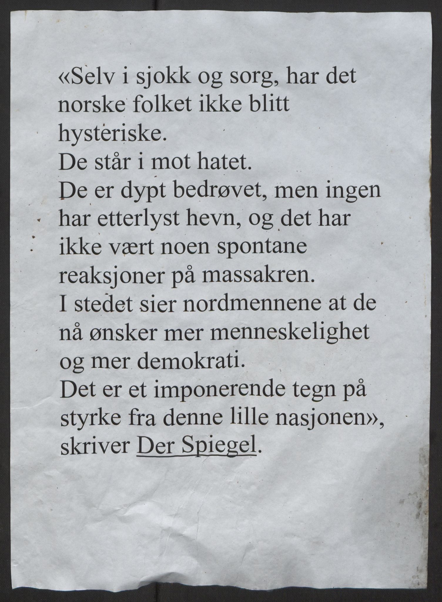 Minnemateriale etter 22.07.2011, RA/S-6313/00/A/L0001: Minnemateriale utvalgt for publisering i forbindelse med ettårsmarkeringen, 2011, p. 1145