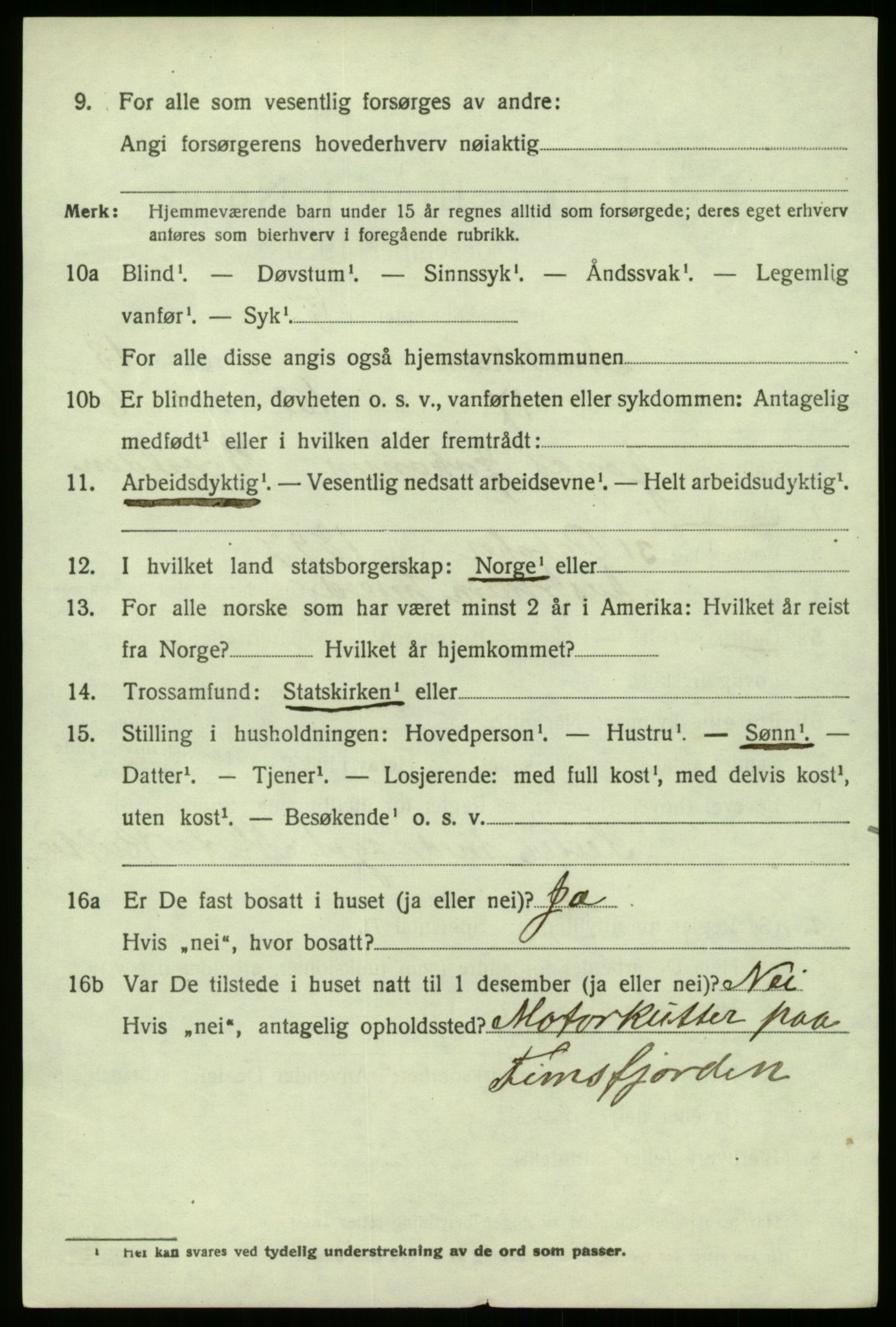 SAB, 1920 census for Austrheim, 1920, p. 4717