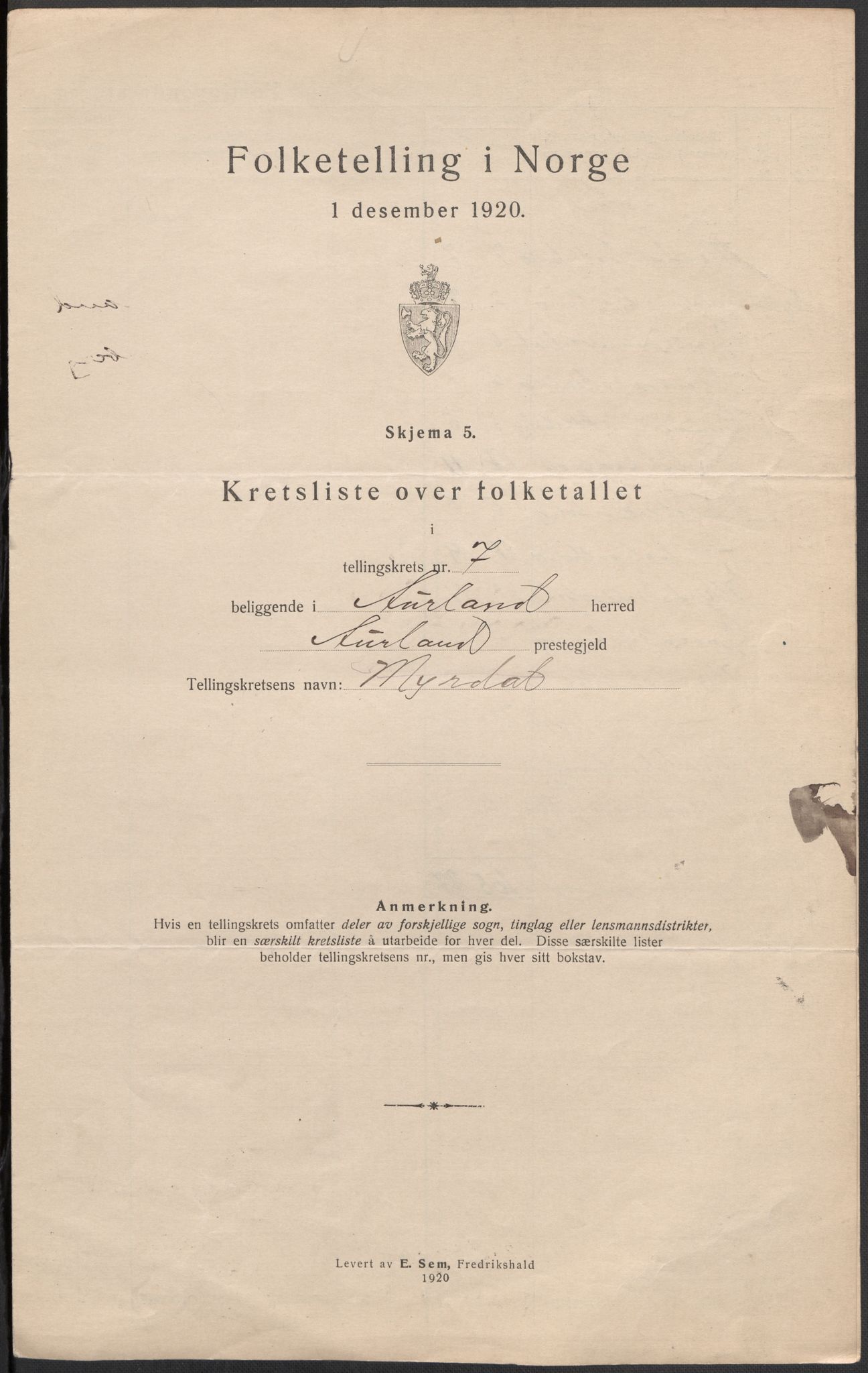 SAB, 1920 census for Aurland, 1920, p. 22