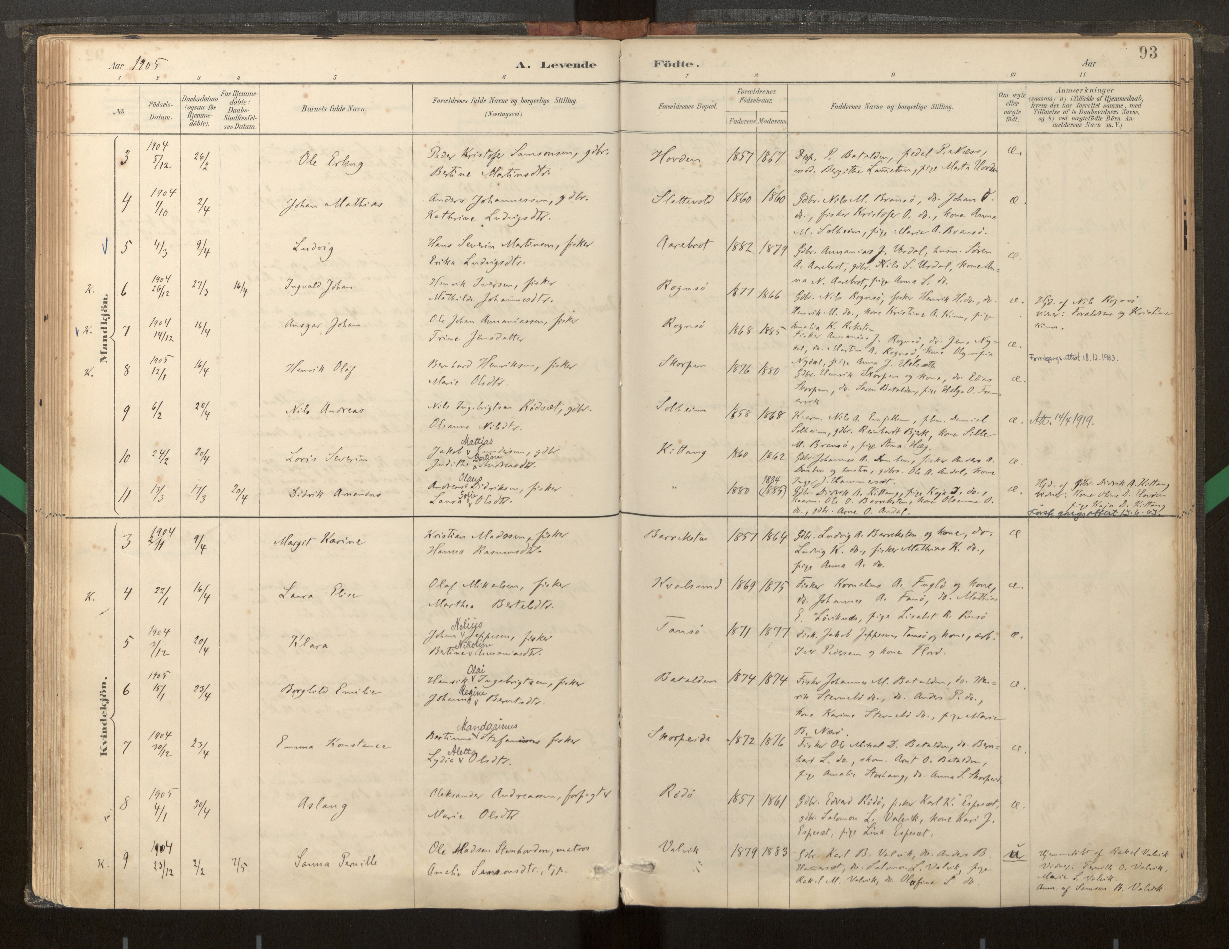 Kinn sokneprestembete, AV/SAB-A-80801/H/Haa/Haab/L0001: Parish register (official) no. B 1, 1886-1921, p. 93