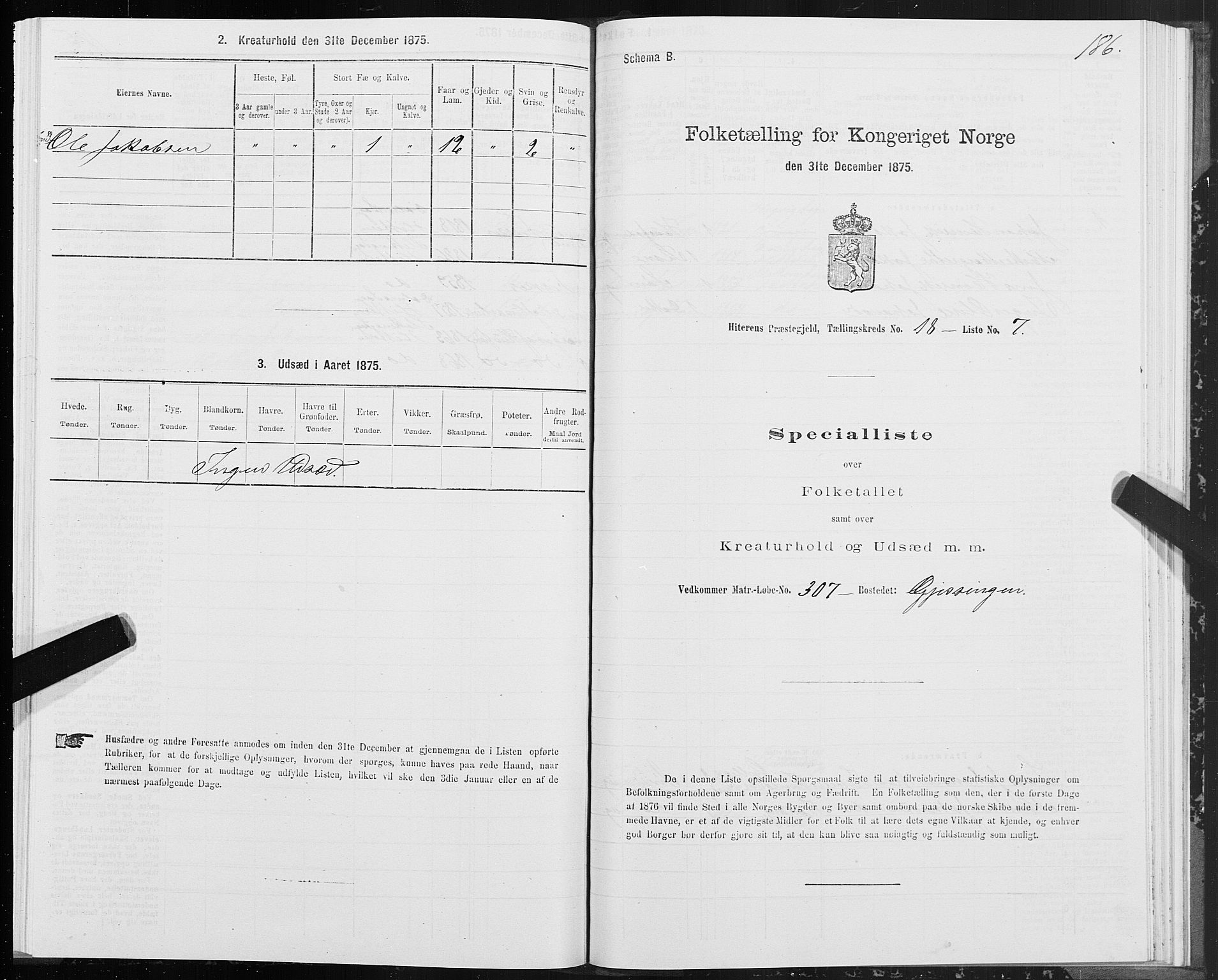 SAT, 1875 census for 1617P Hitra, 1875, p. 9186