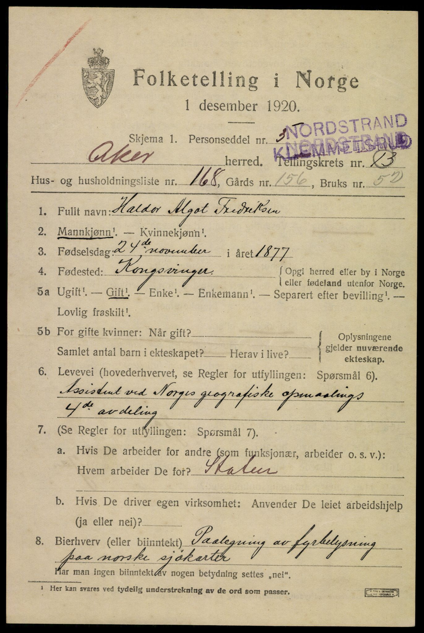 SAO, 1920 census for Aker, 1920, p. 81604