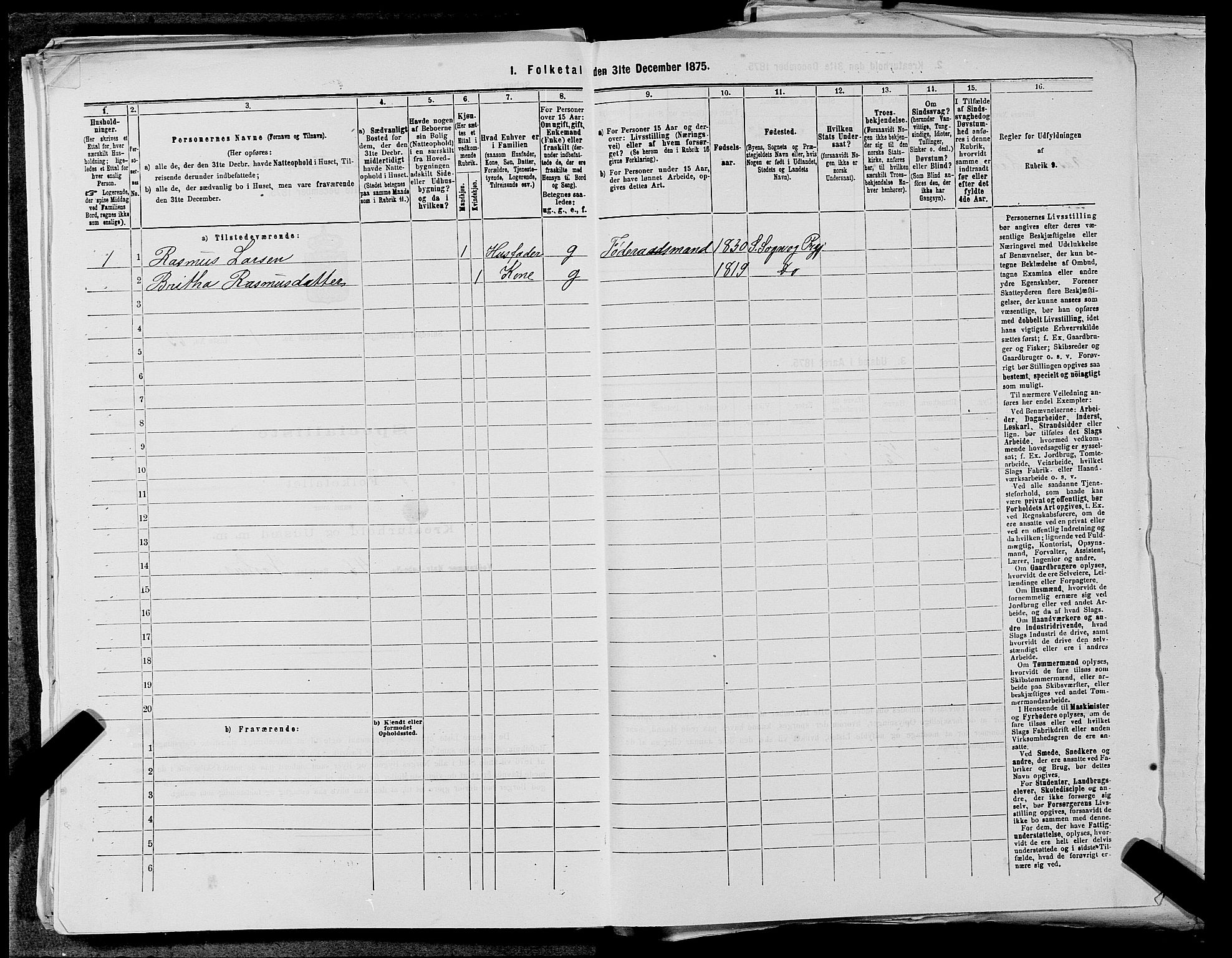 SAST, 1875 census for 1134P Suldal, 1875, p. 165