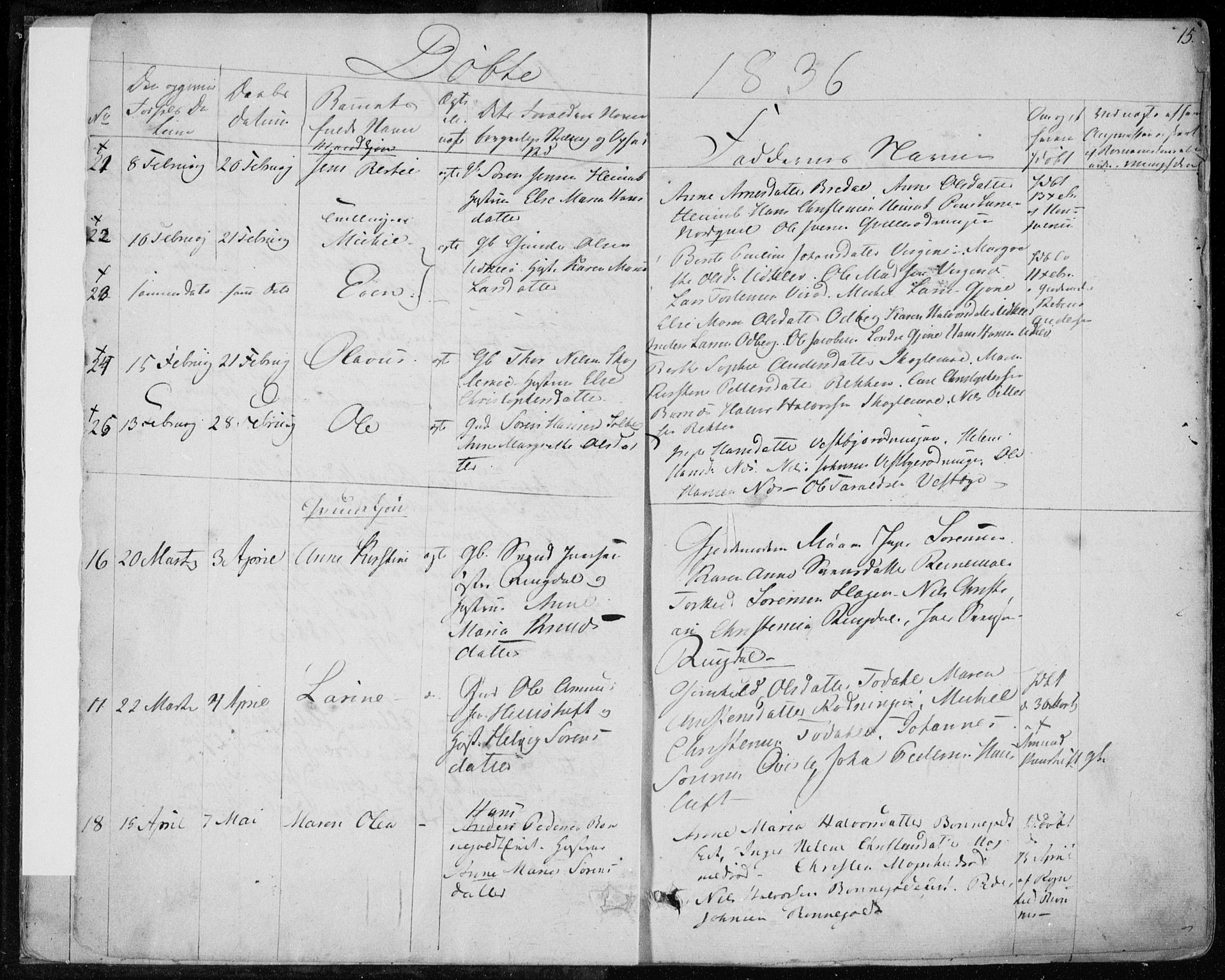 Hedrum kirkebøker, AV/SAKO-A-344/F/Fa/L0005: Parish register (official) no. I 5, 1835-1848, p. 15