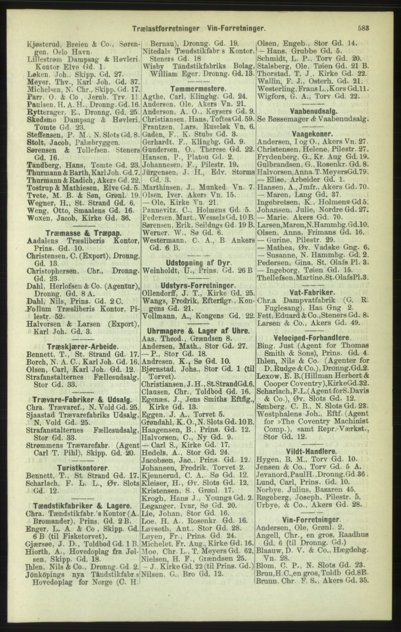 Kristiania/Oslo adressebok, PUBL/-, 1886, p. 583