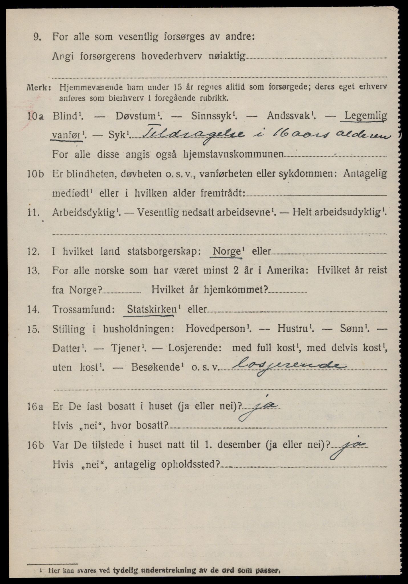 SAT, 1920 census for Volda, 1920, p. 10105