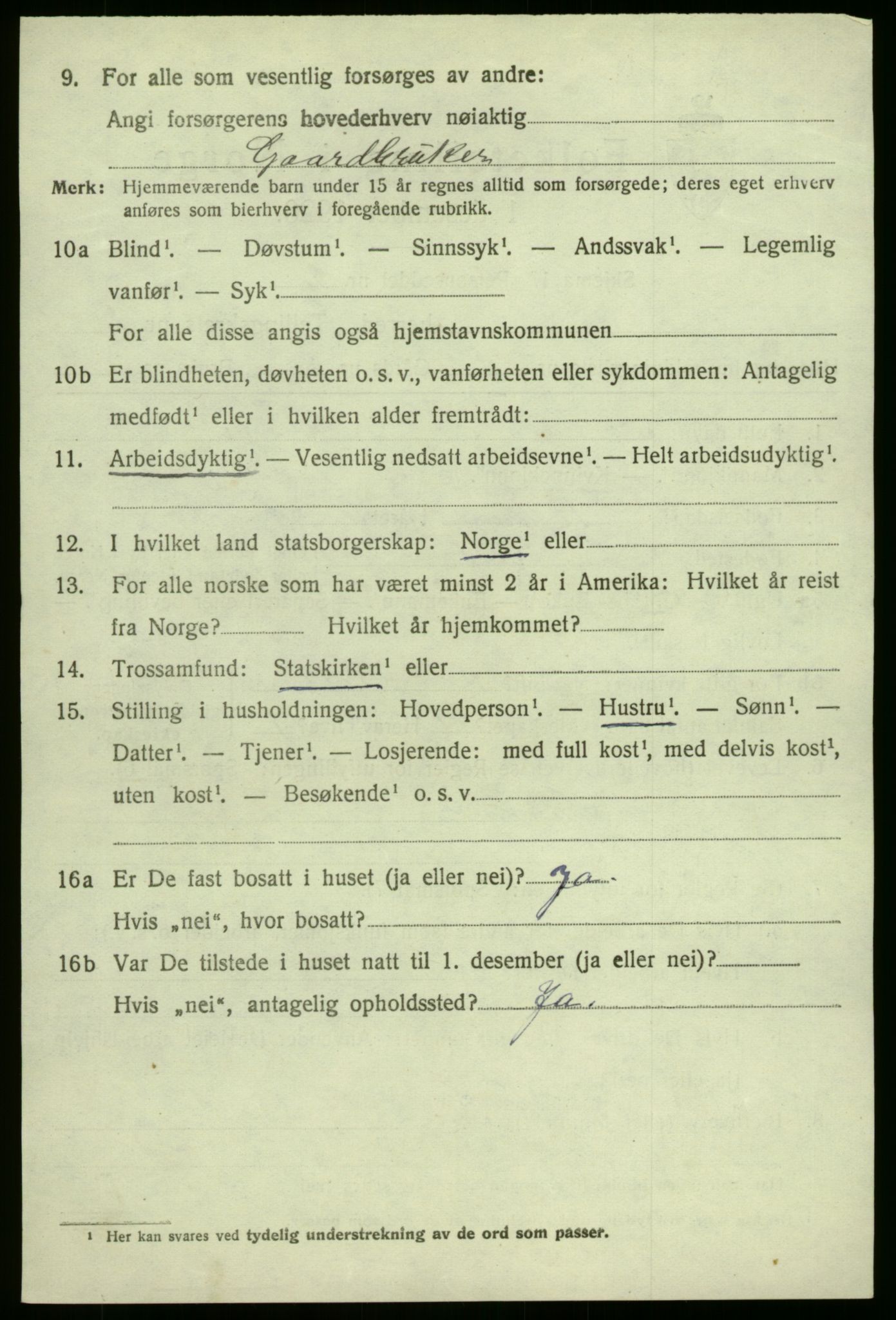 SAB, 1920 census for Førde, 1920, p. 1535