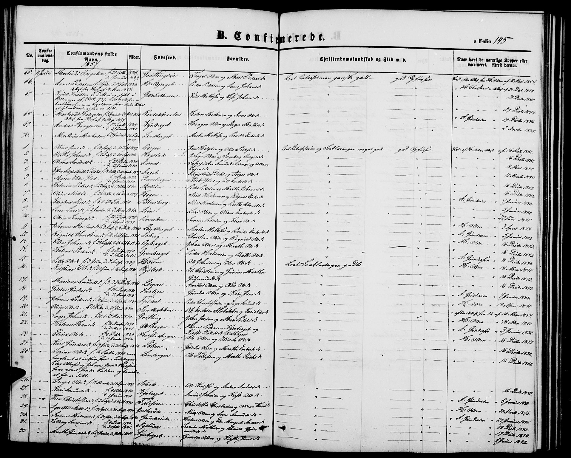 Elverum prestekontor, AV/SAH-PREST-044/H/Ha/Hab/L0002: Parish register (copy) no. 2, 1845-1855, p. 145