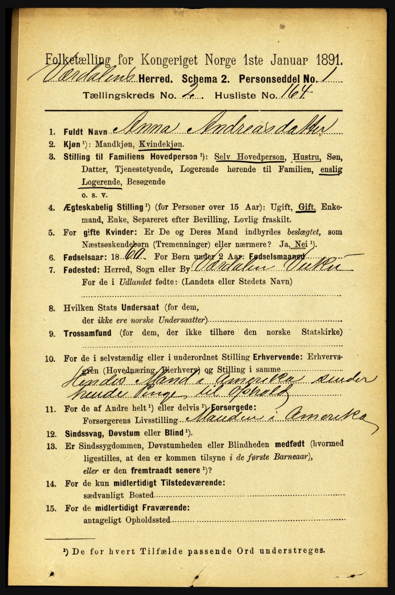 RA, 1891 census for 1721 Verdal, 1891, p. 1638