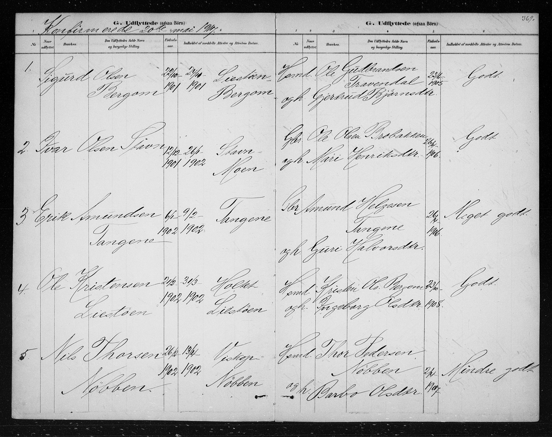 Nes kirkebøker, SAKO/A-236/F/Fa/L0012: Parish register (official) no. 12, 1881-1917, p. 369