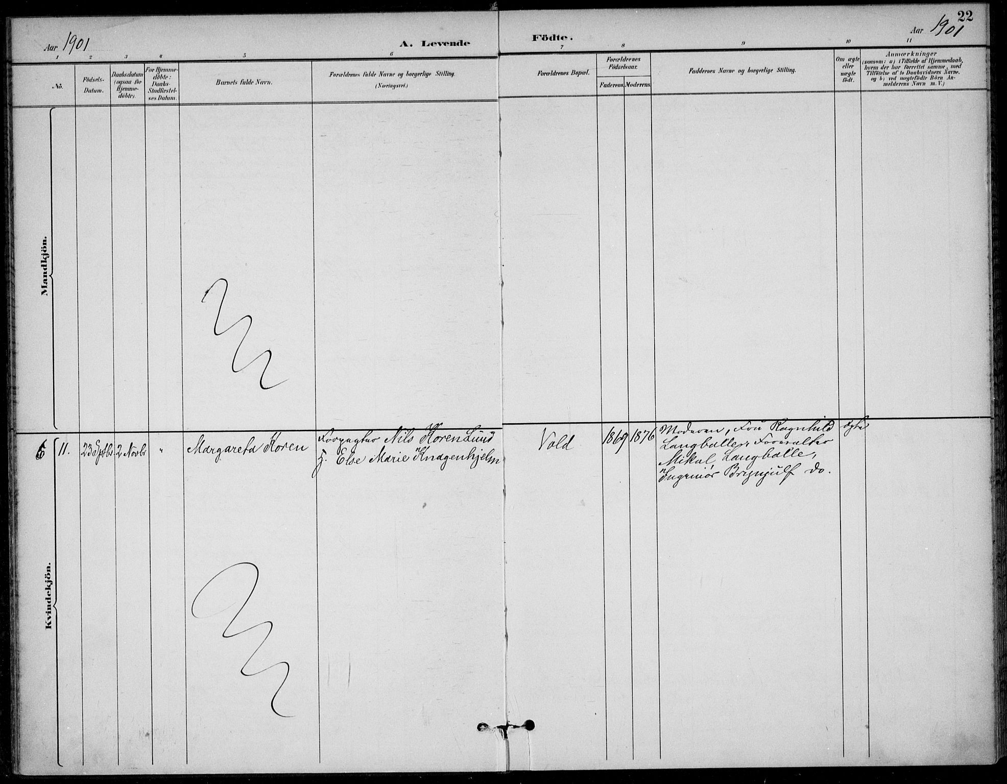 Solum kirkebøker, SAKO/A-306/F/Fc/L0002: Parish register (official) no. III 2, 1892-1906, p. 22