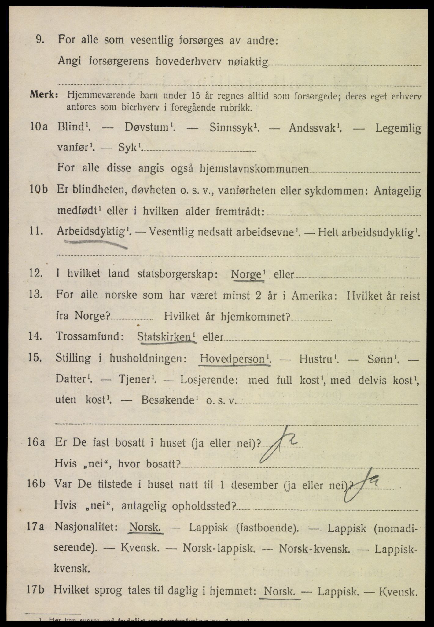 SAT, 1920 census for Meløy, 1920, p. 10386