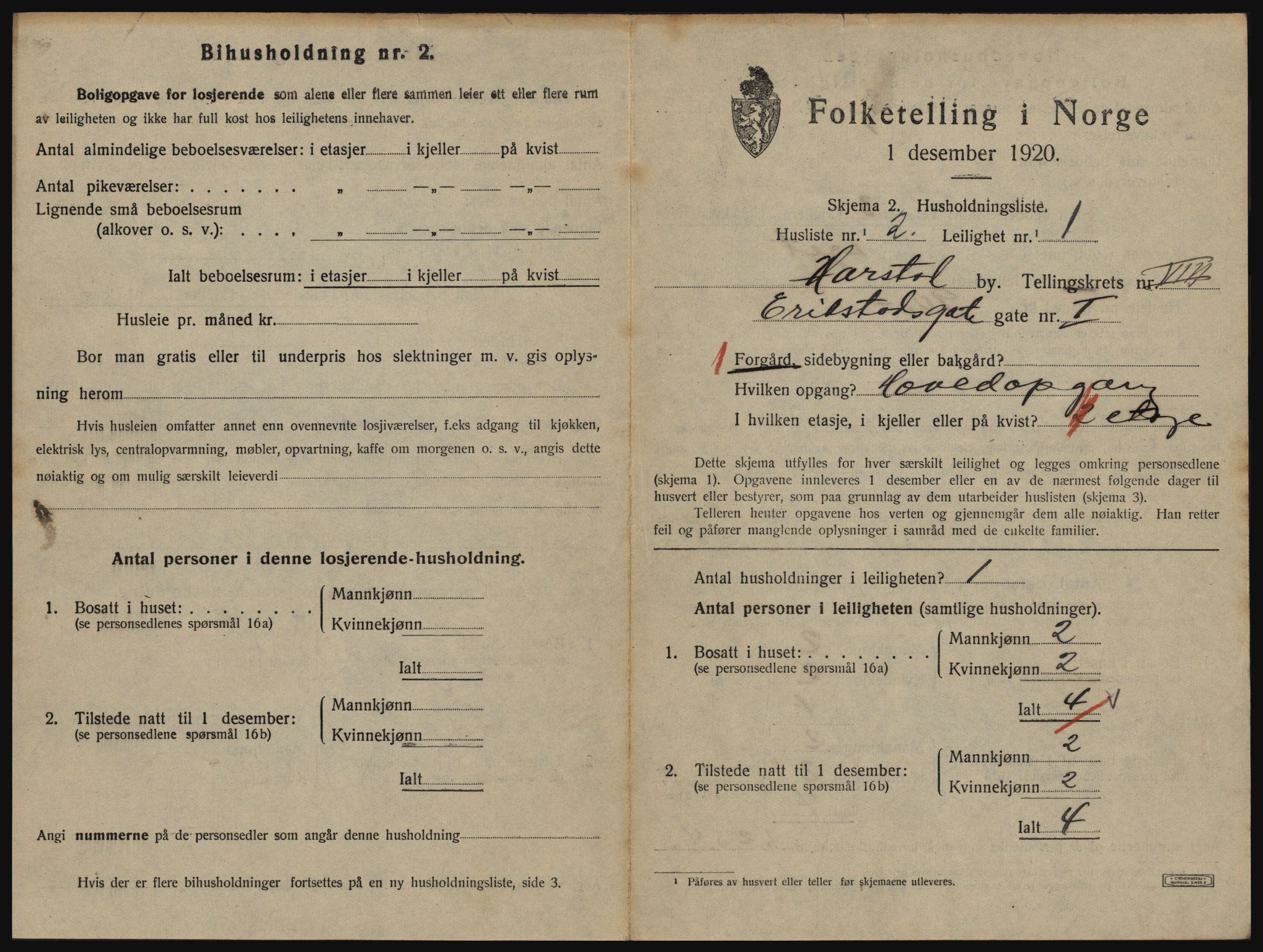 SATØ, 1920 census for Harstad, 1920, p. 2119