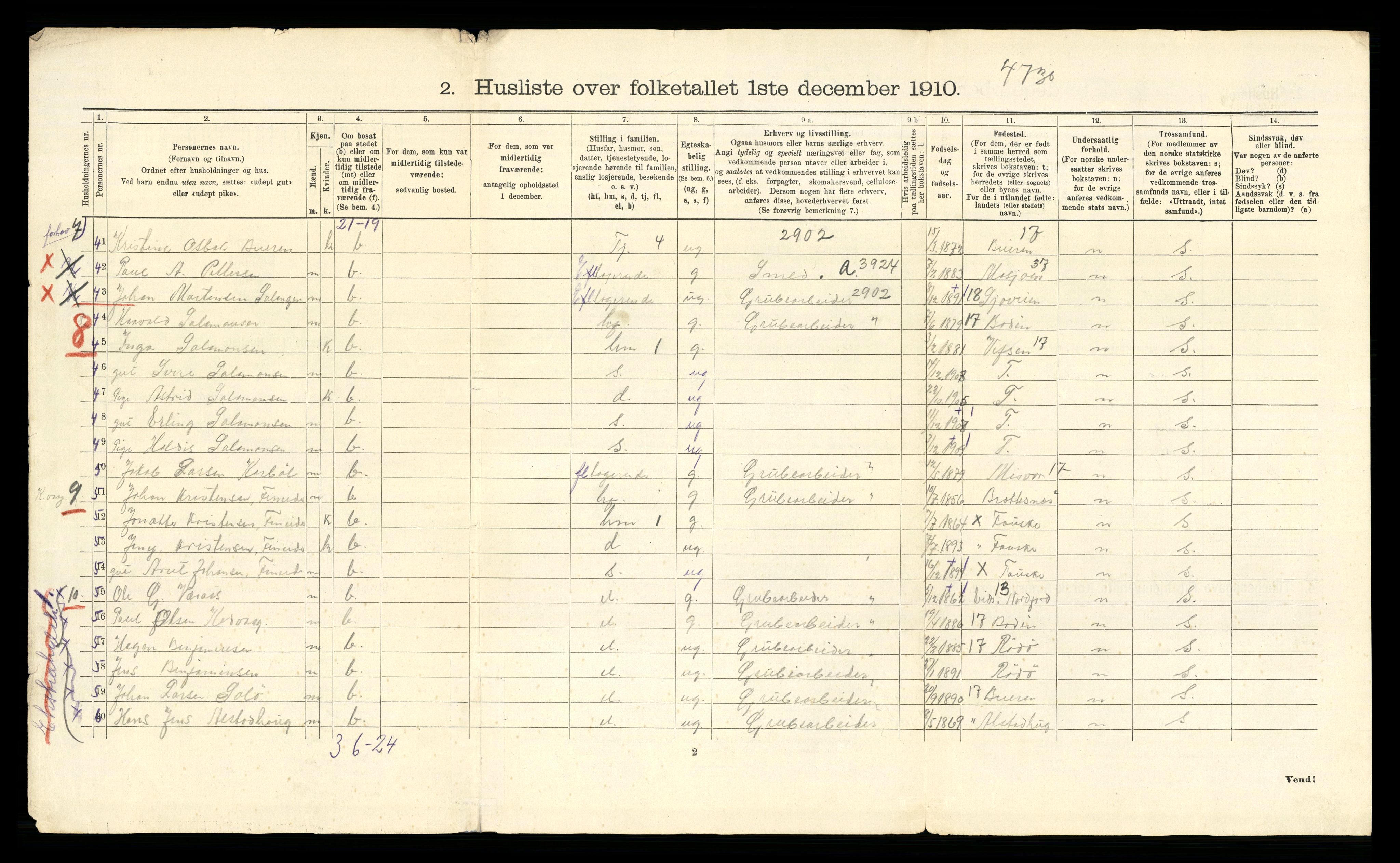 RA, 1910 census for Fauske, 1910, p. 89