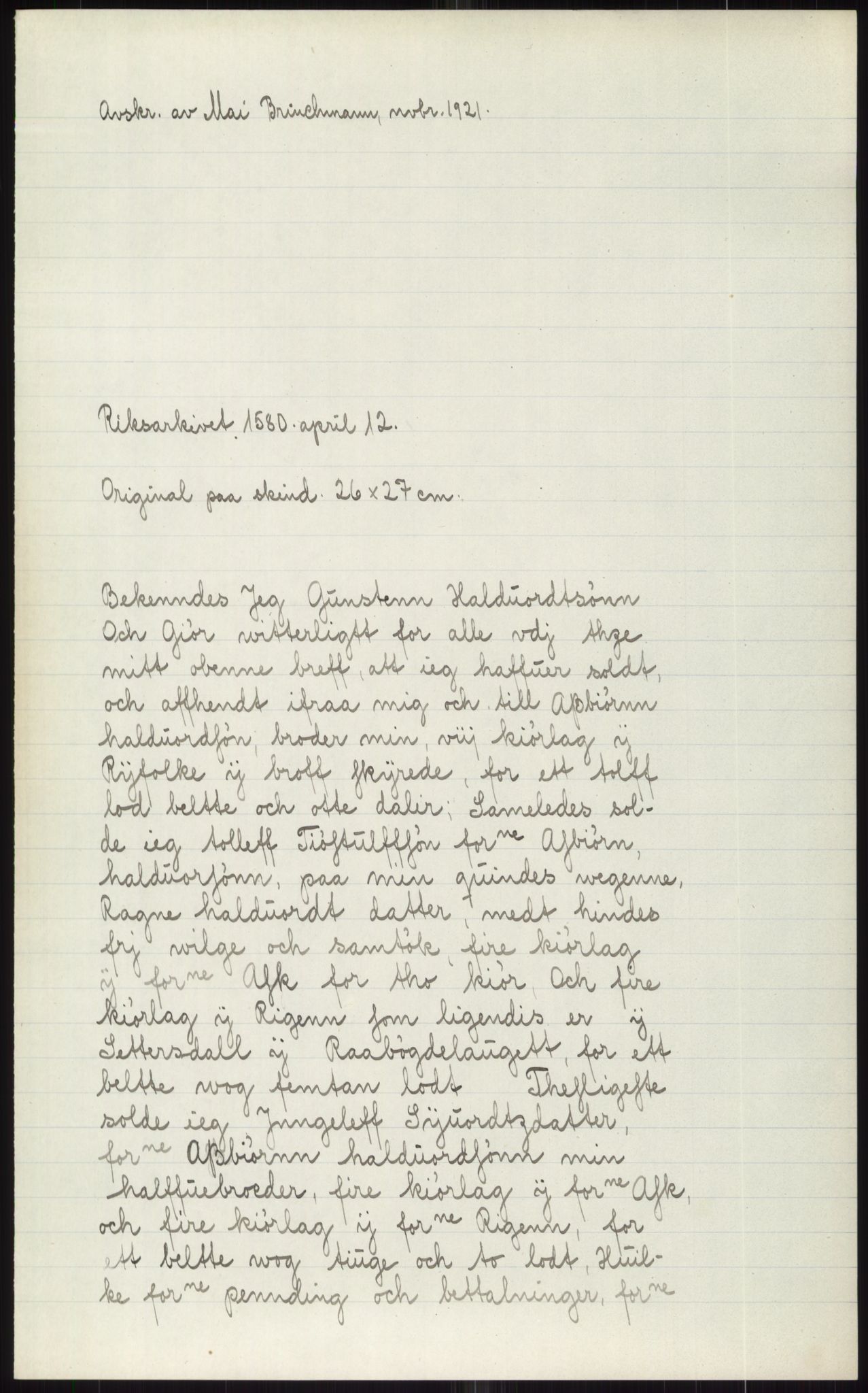 Samlinger til kildeutgivelse, Diplomavskriftsamlingen, AV/RA-EA-4053/H/Ha, p. 2503