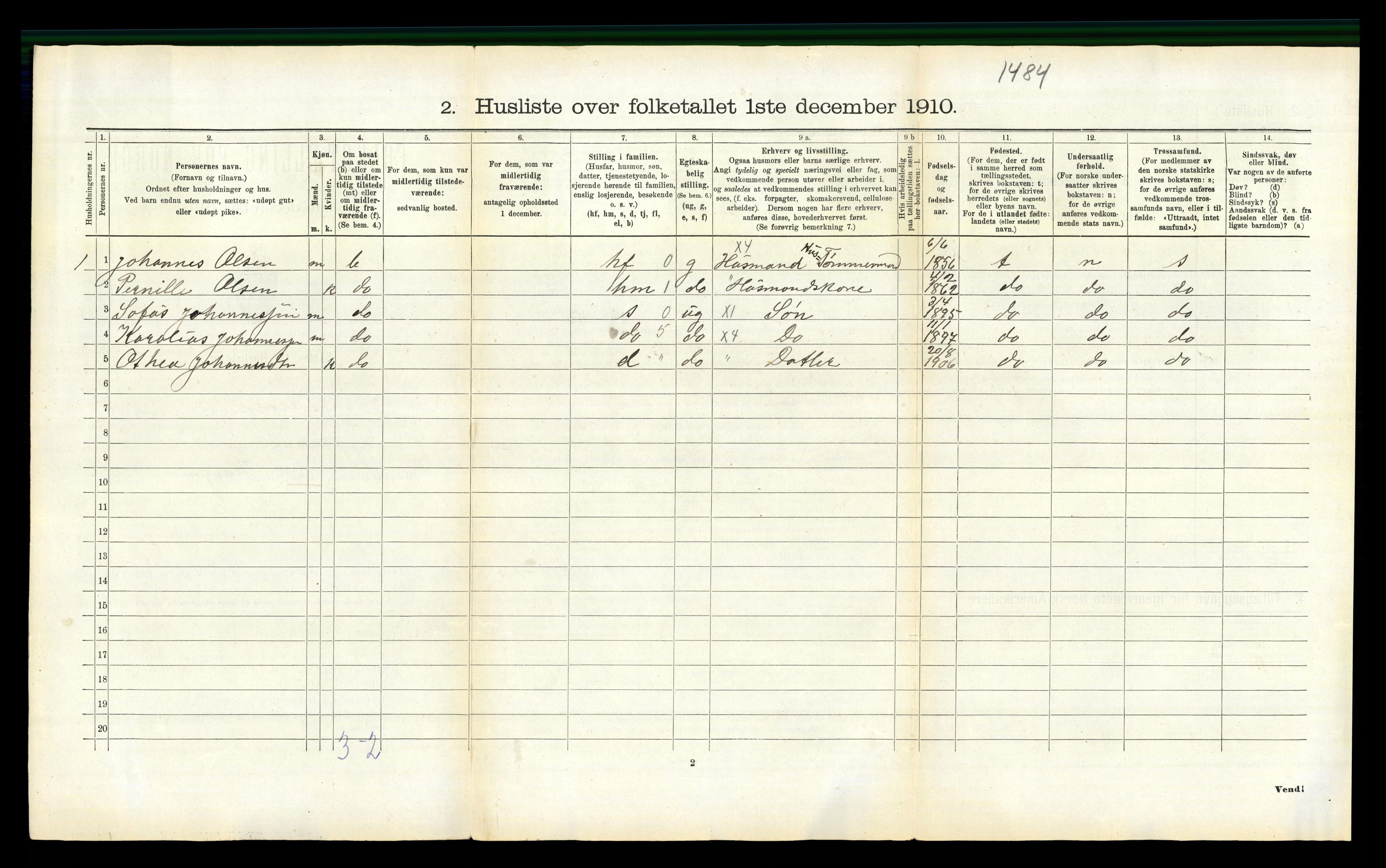 RA, 1910 census for Beiarn, 1910, p. 546