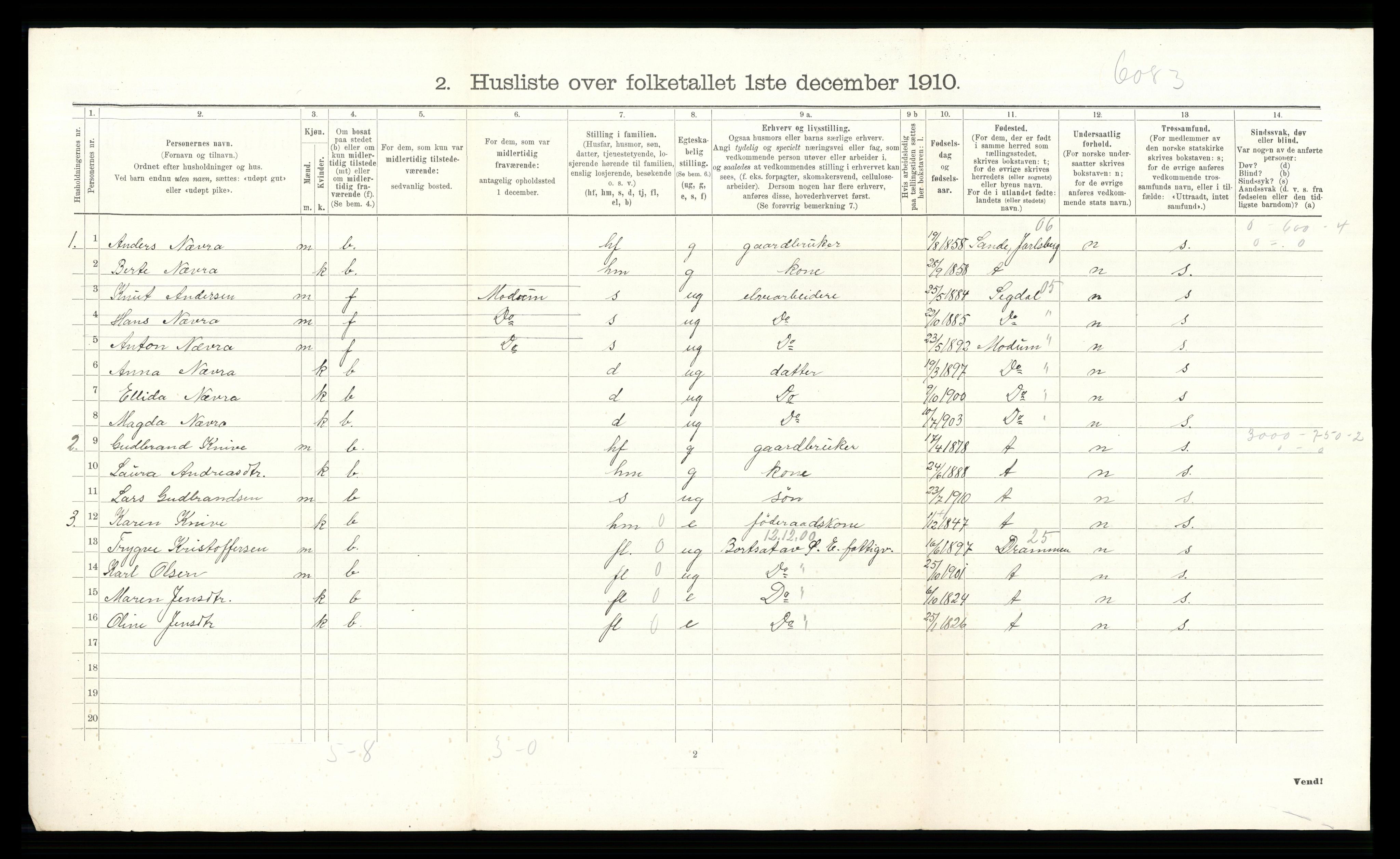 RA, 1910 census for Øvre Eiker, 1910, p. 2678