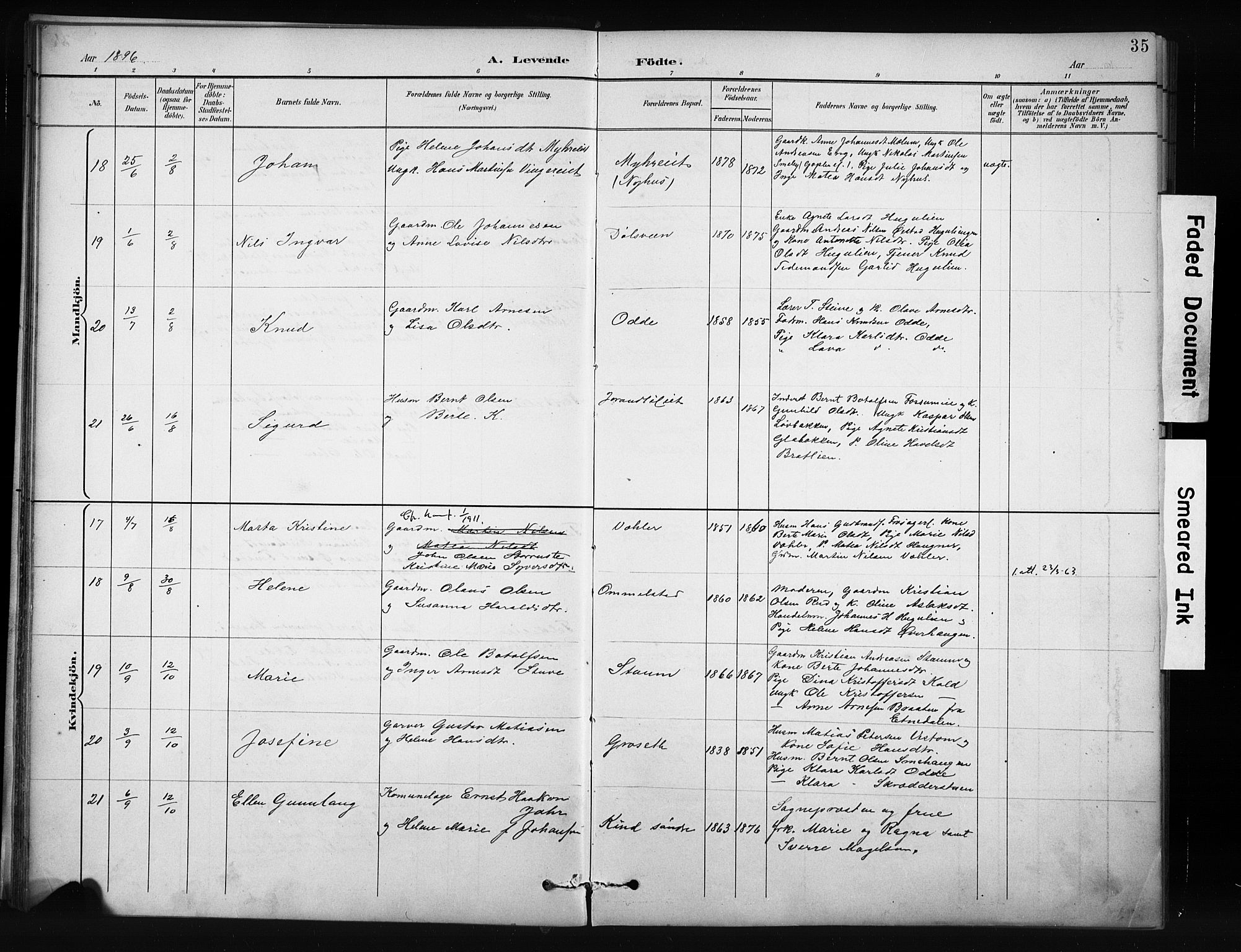 Nordre Land prestekontor, AV/SAH-PREST-124/H/Ha/Hab/L0012: Parish register (copy) no. 12, 1891-1909, p. 35