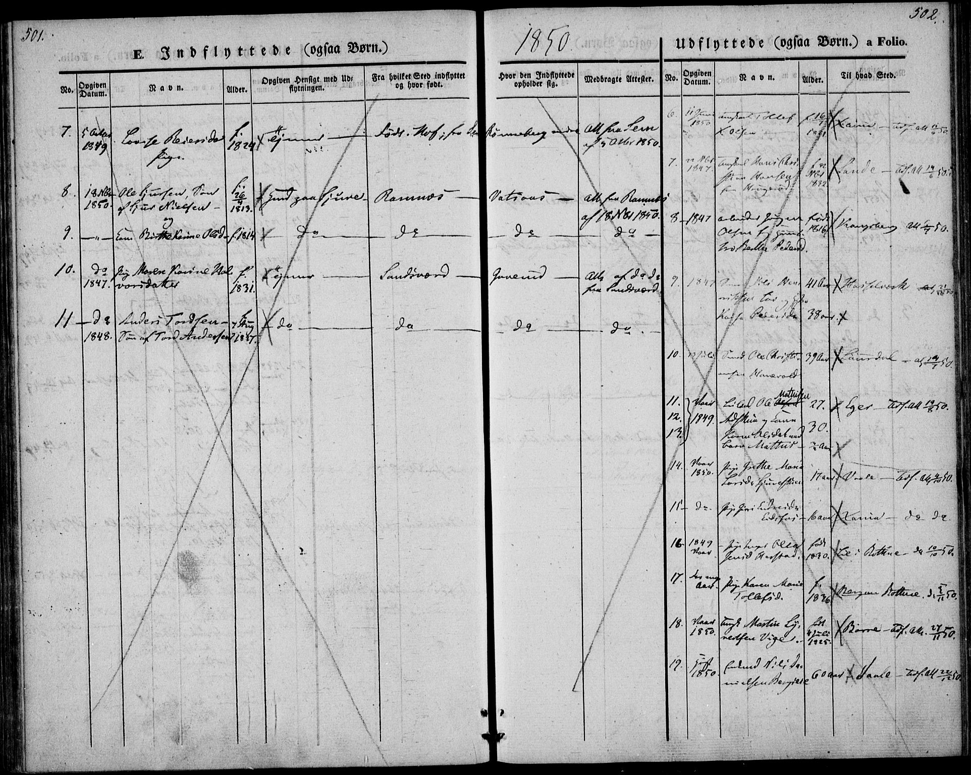 Hof kirkebøker, AV/SAKO-A-64/F/Fa/L0005: Parish register (official) no. I 5, 1844-1851, p. 501-502