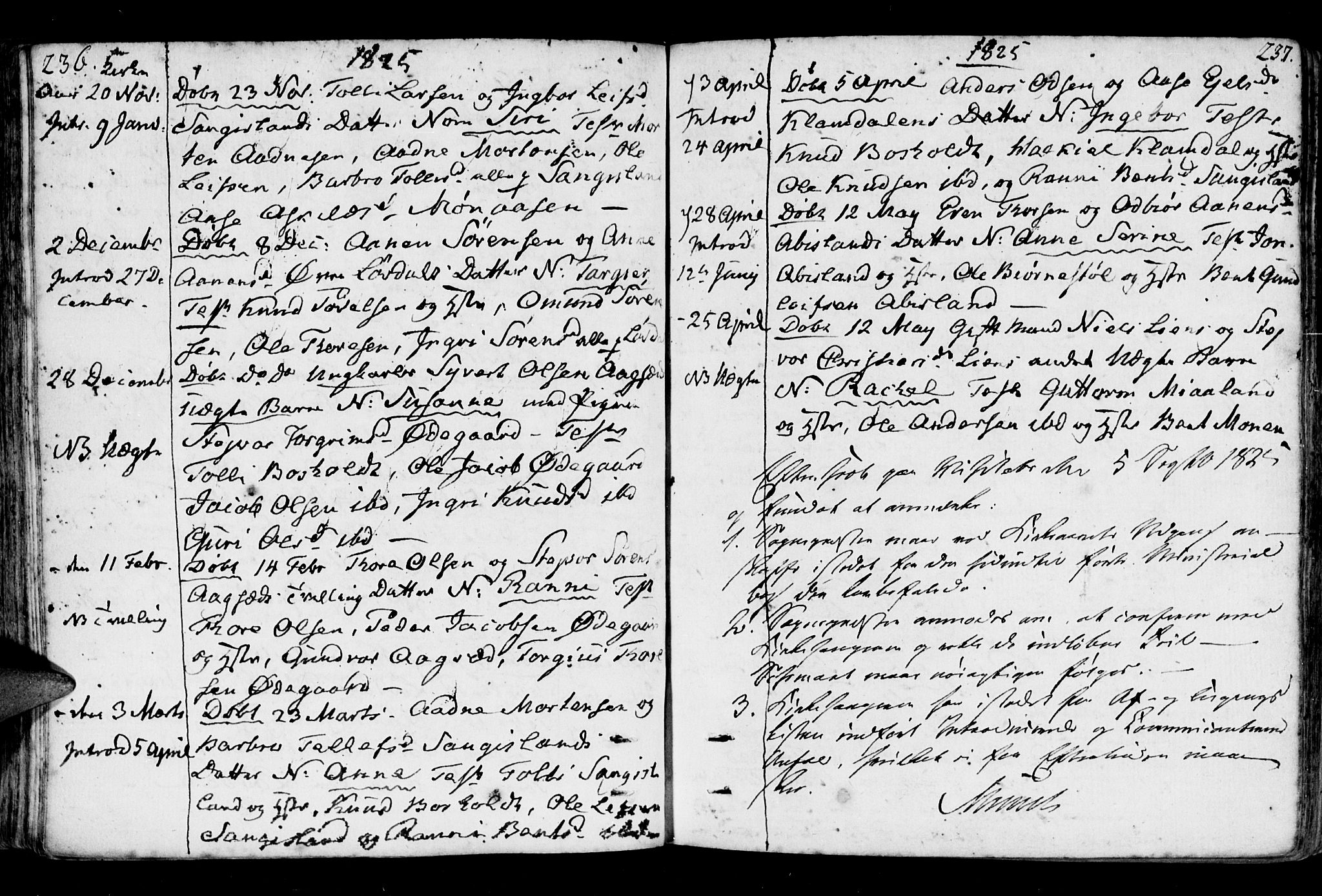 Holum sokneprestkontor, SAK/1111-0022/F/Fa/Fab/L0004: Parish register (official) no. A 4, 1774-1847, p. 236-237