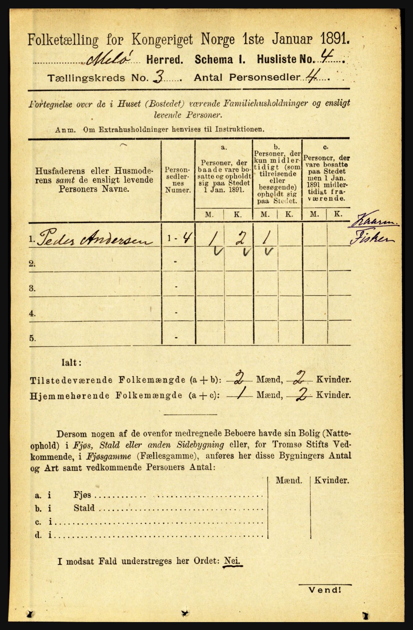 RA, 1891 census for 1837 Meløy, 1891, p. 849