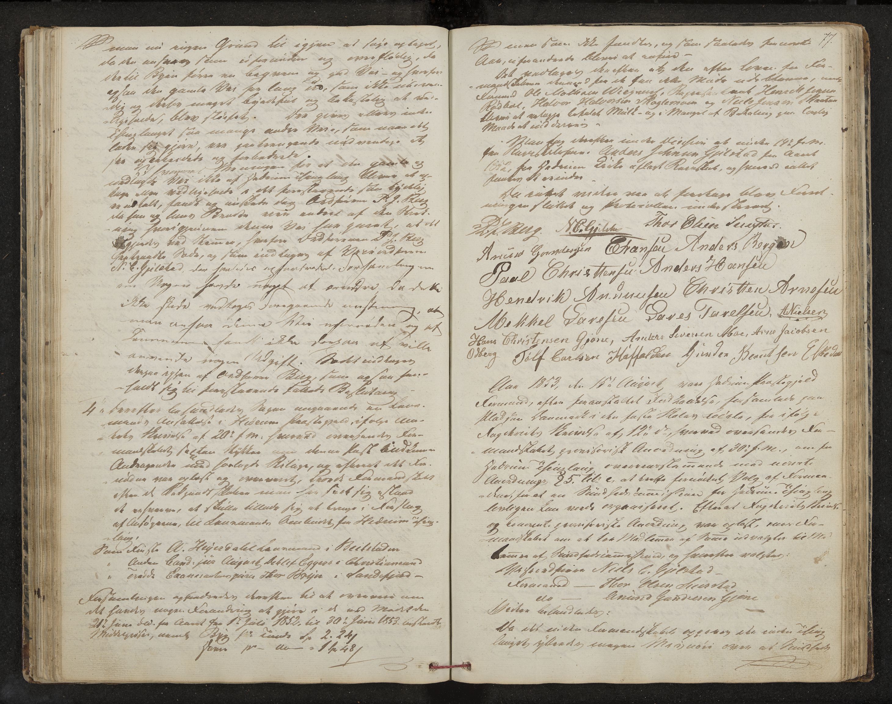 Hedrum formannskap og sentraladministrasjon, IKAK/0727021/A/Aa/L0001: Møtebok med register, 1837-1853, p. 77