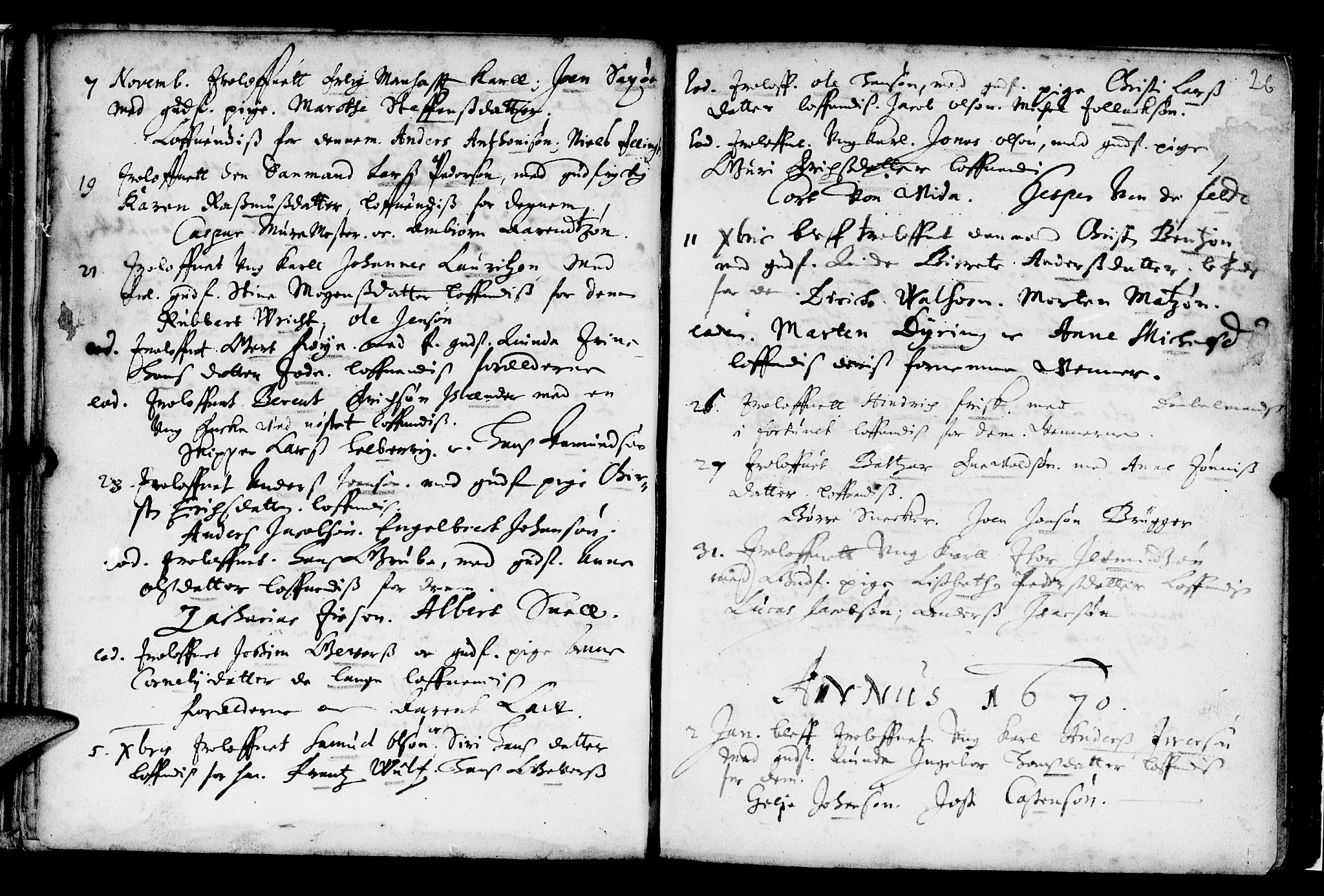 Domkirken sokneprestembete, SAB/A-74801/H/Haa/L0006: Parish register (official) no. A 6, 1663-1683, p. 26