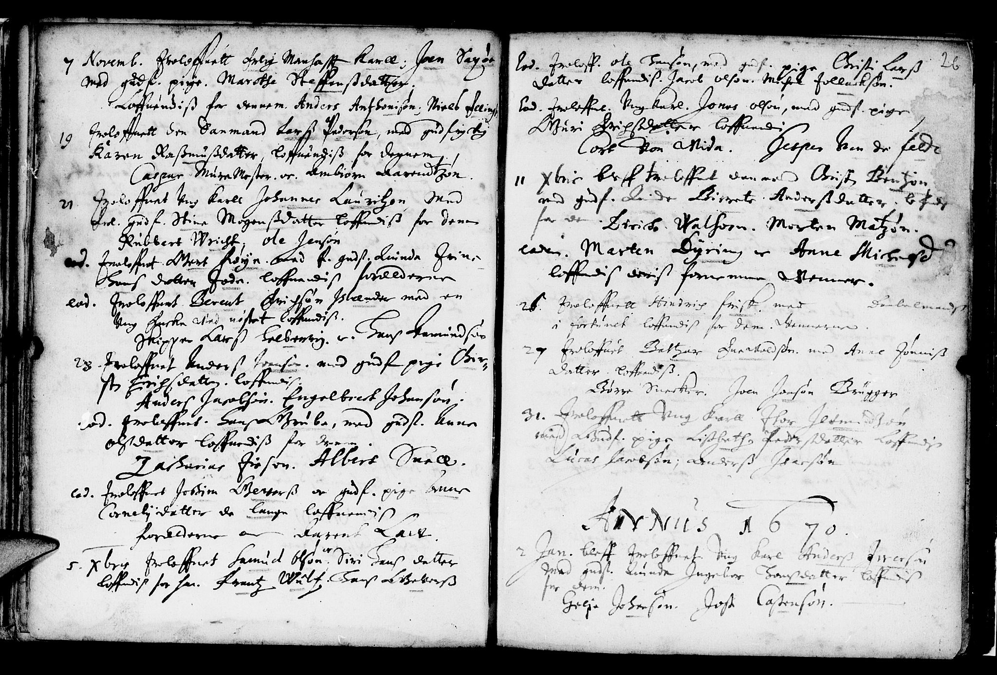 Domkirken sokneprestembete, AV/SAB-A-74801/H/Haa/L0006: Parish register (official) no. A 6, 1663-1683, p. 26