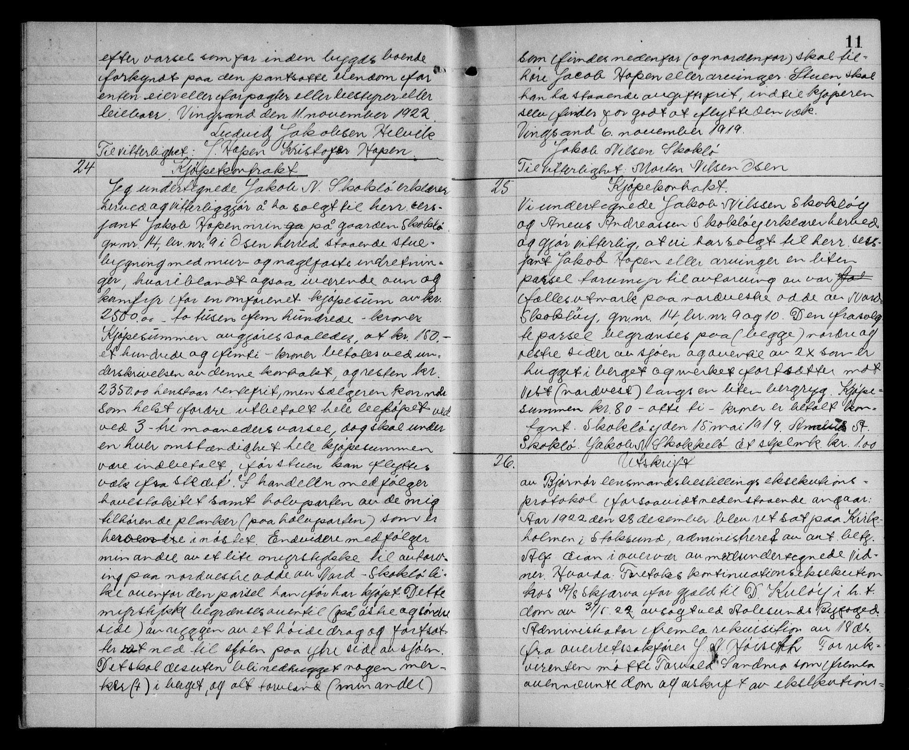 Fosen sorenskriveri, AV/SAT-A-1107/1/2/2C/L0059: Mortgage book no. 50, 1923-1923, p. 11