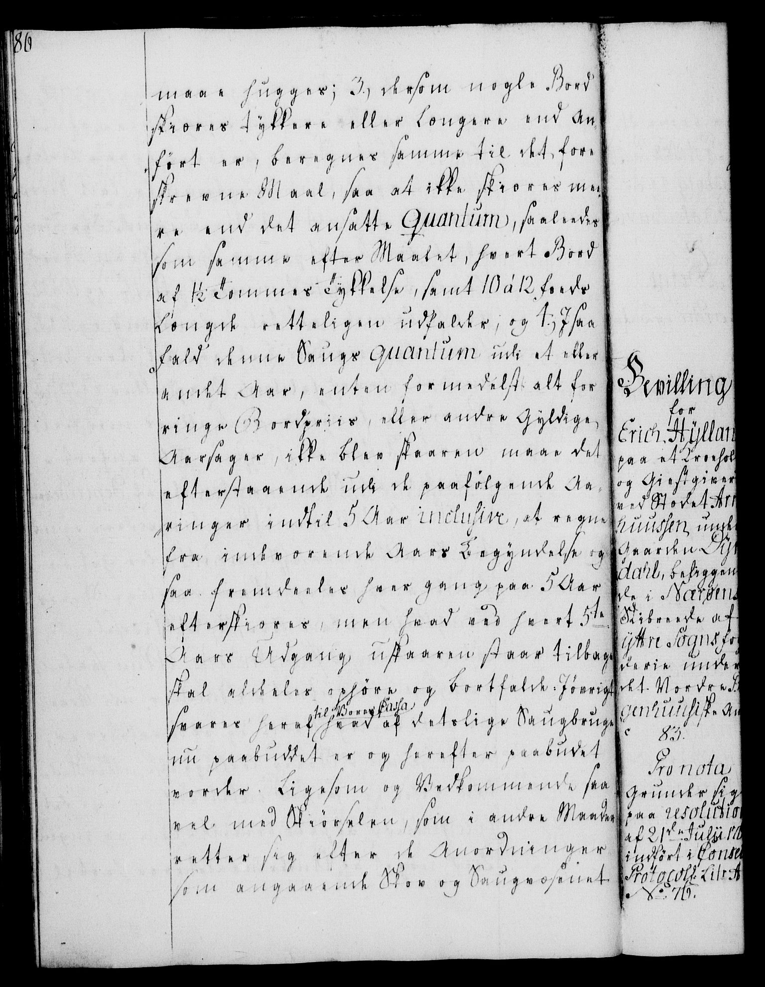 Rentekammeret, Kammerkanselliet, RA/EA-3111/G/Gg/Gga/L0008: Norsk ekspedisjonsprotokoll med register (merket RK 53.8), 1768-1771, p. 86