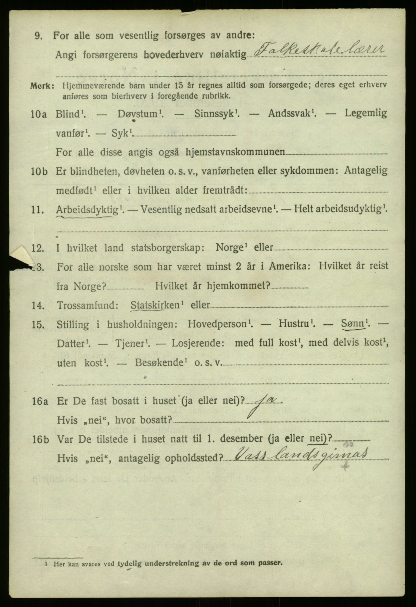 SAB, 1920 census for Nord-Vågsøy, 1920, p. 1941