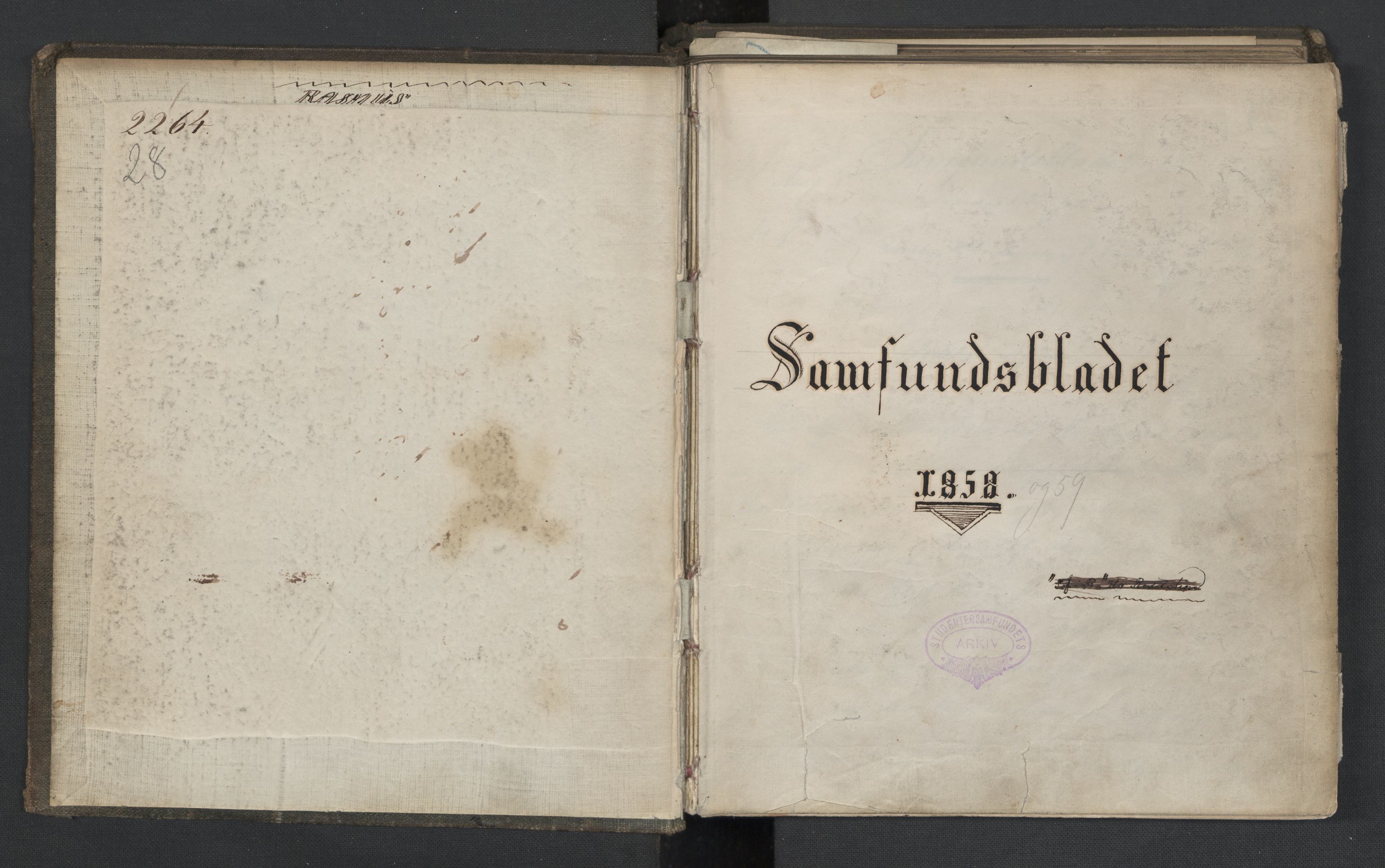 Det Norske Studentersamfund, RA/PA-1322/X/Xa/L0006/0003: -- / Samfundsbladet, 1858-1859, p. 2
