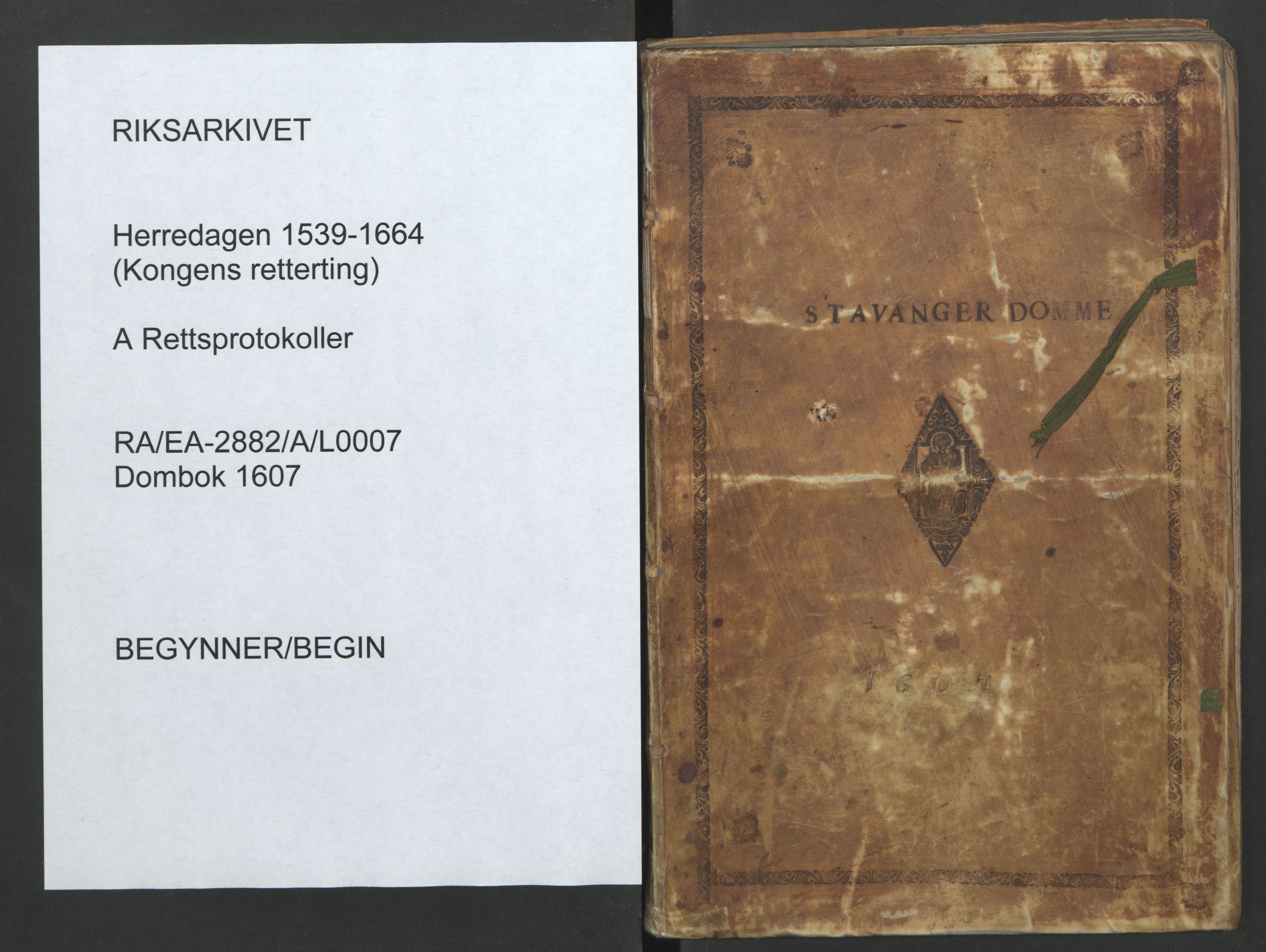 Herredagen 1539-1664  (Kongens Retterting), AV/RA-EA-2882/A/L0007: Dombok, 1607