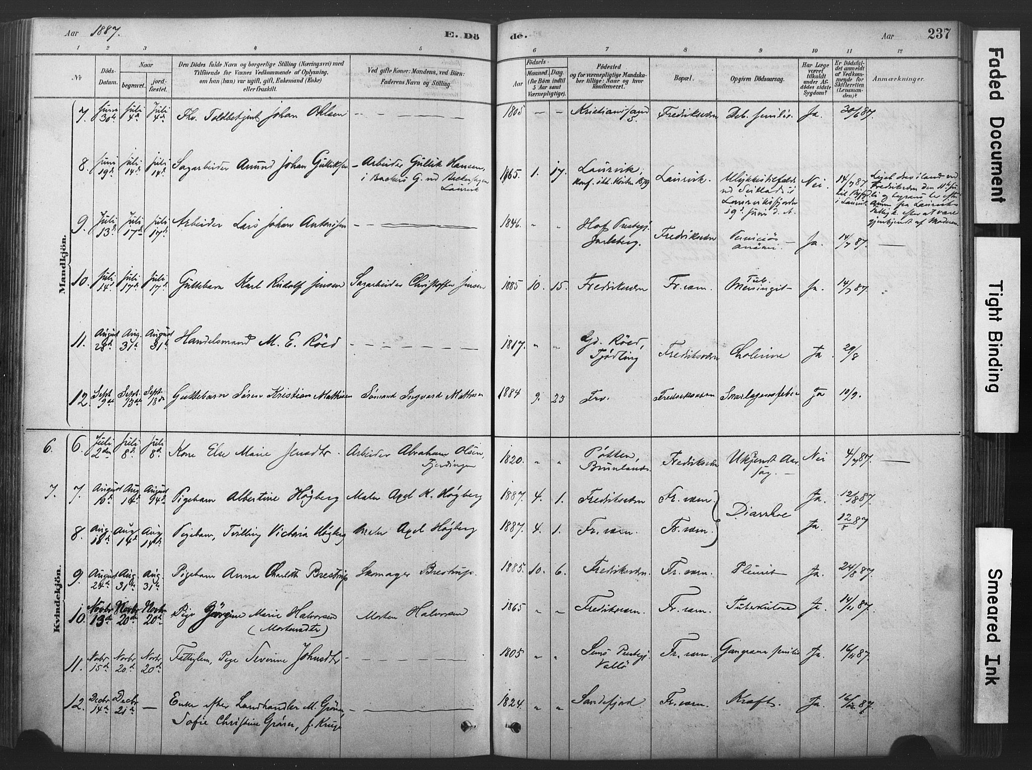 Stavern kirkebøker, SAKO/A-318/F/Fa/L0008: Parish register (official) no. 8, 1878-1905, p. 237