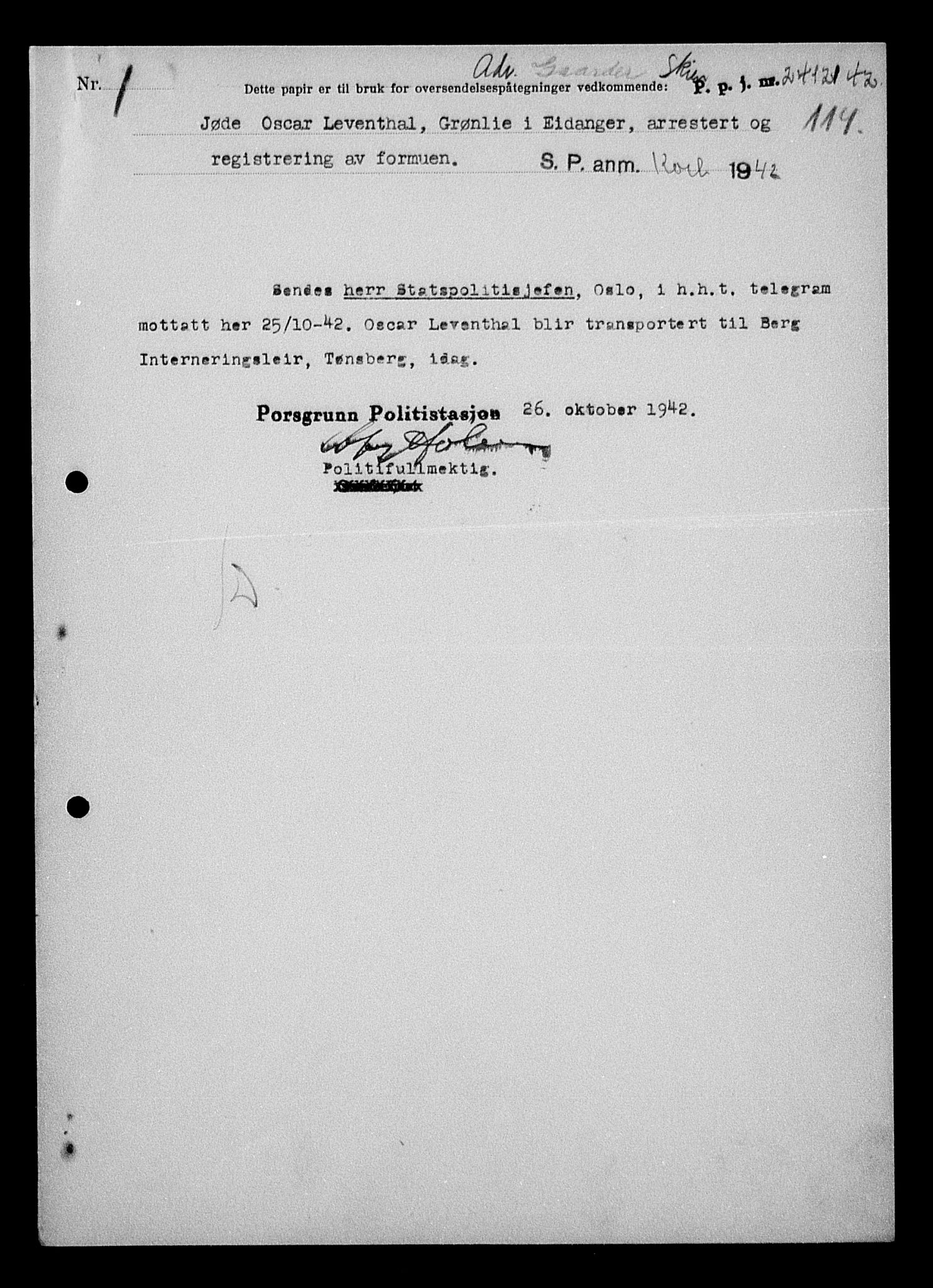 Justisdepartementet, Tilbakeføringskontoret for inndratte formuer, AV/RA-S-1564/H/Hc/Hcd/L1003: --, 1945-1947, p. 164